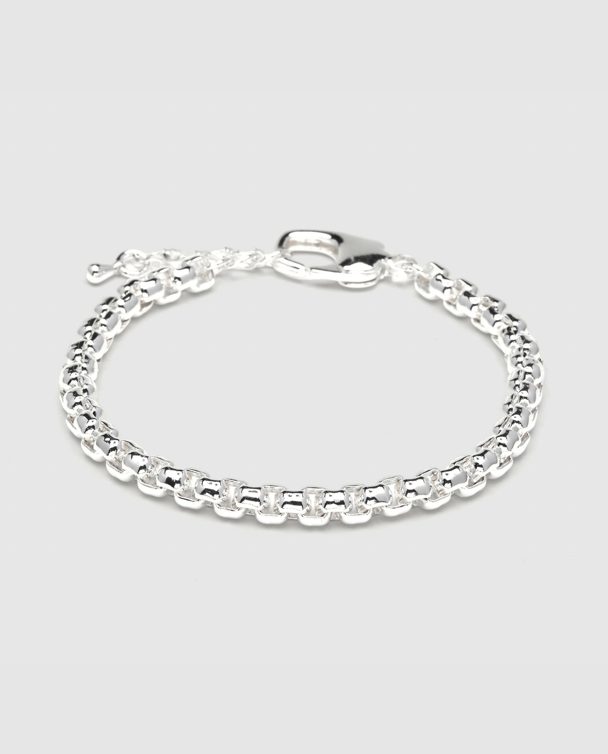Pulseira de Corrente África Acabada em Prata de Lei 925 Prata-1