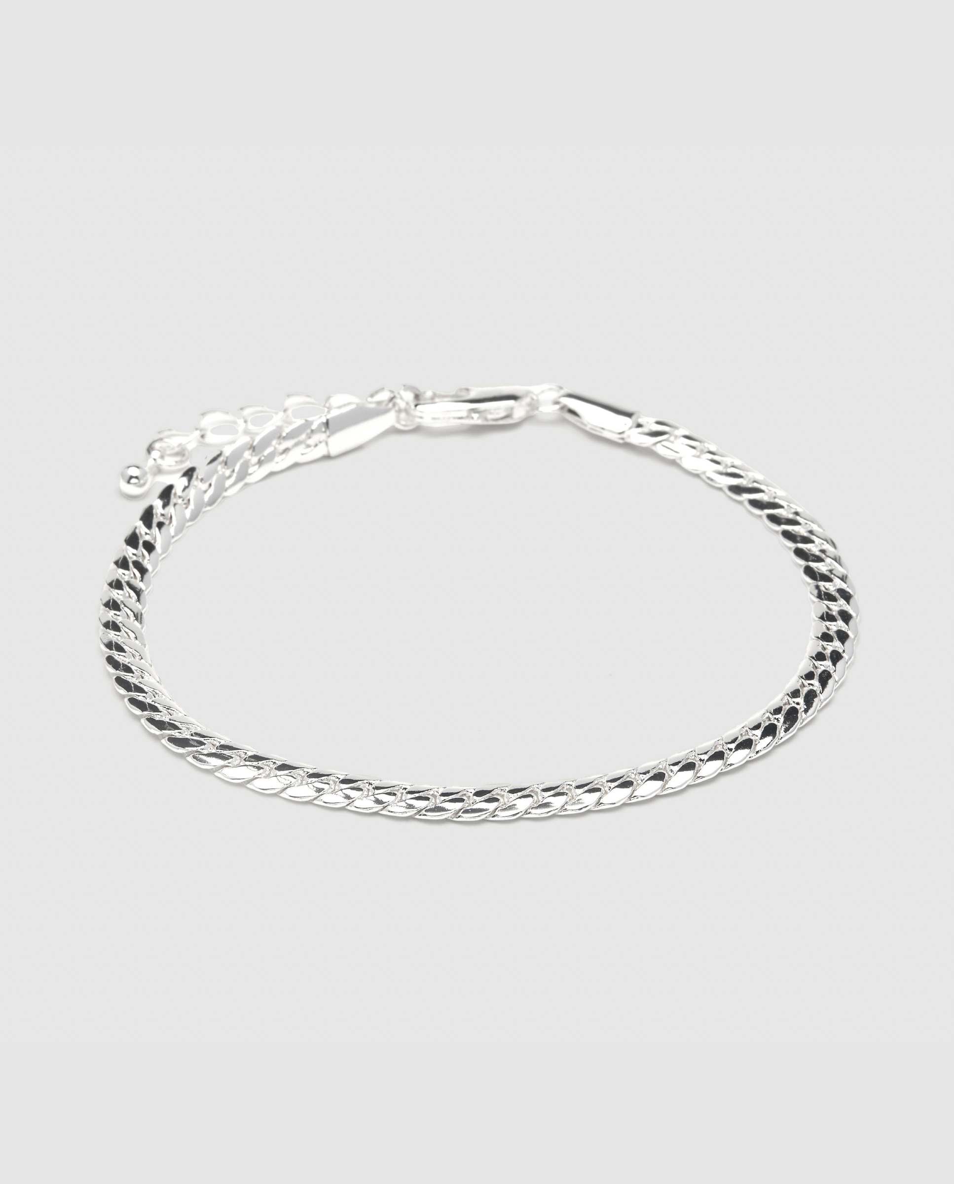 Pulseira de Corrente África Acabada em Prata de Lei 925 Prata metalizada-1