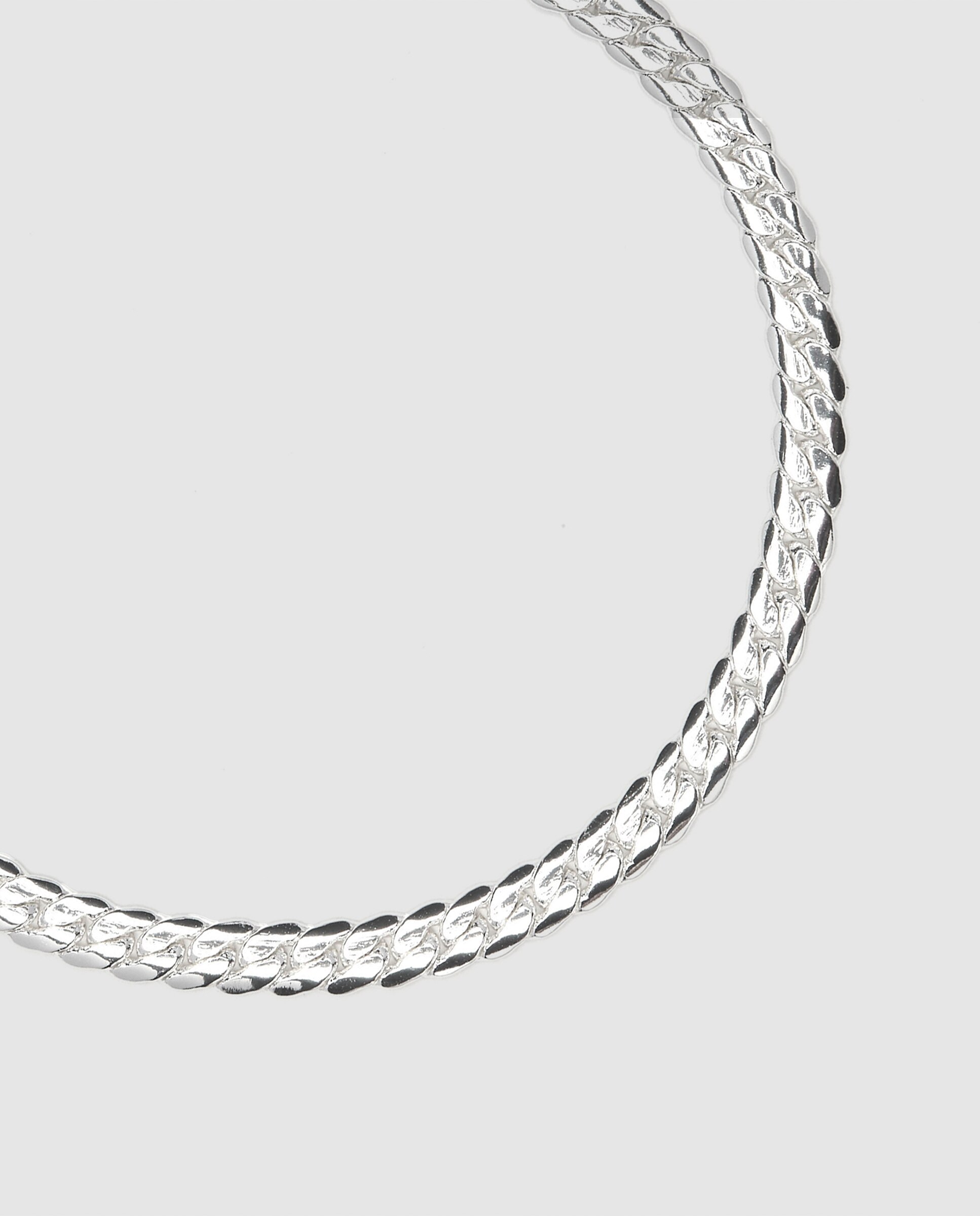 Pulseira de Corrente África Acabada em Prata de Lei 925 Prata metalizada-4