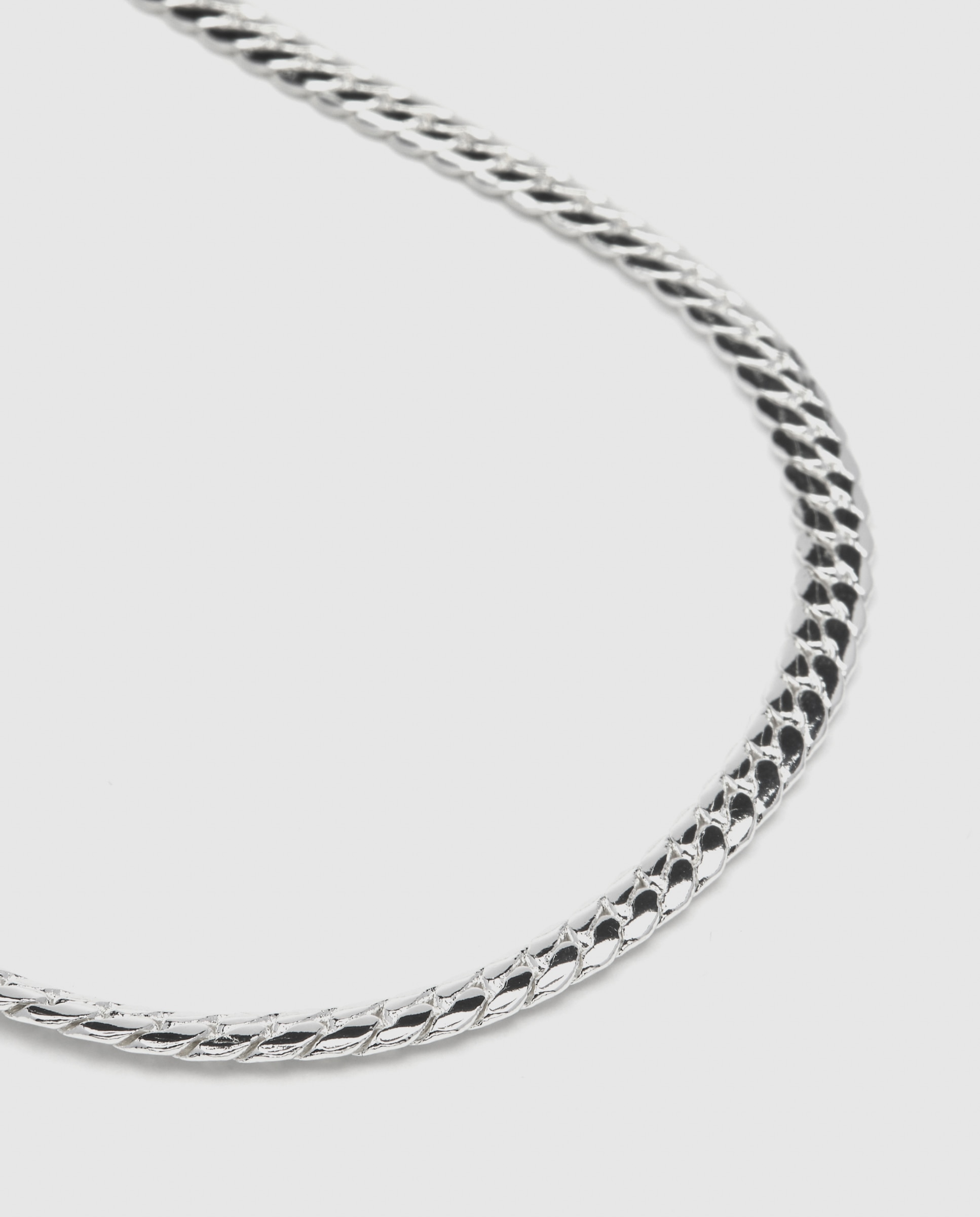 Colar Correntes com Acabamento em Prata de Lei 925 Prata brilhante / Transparente-4