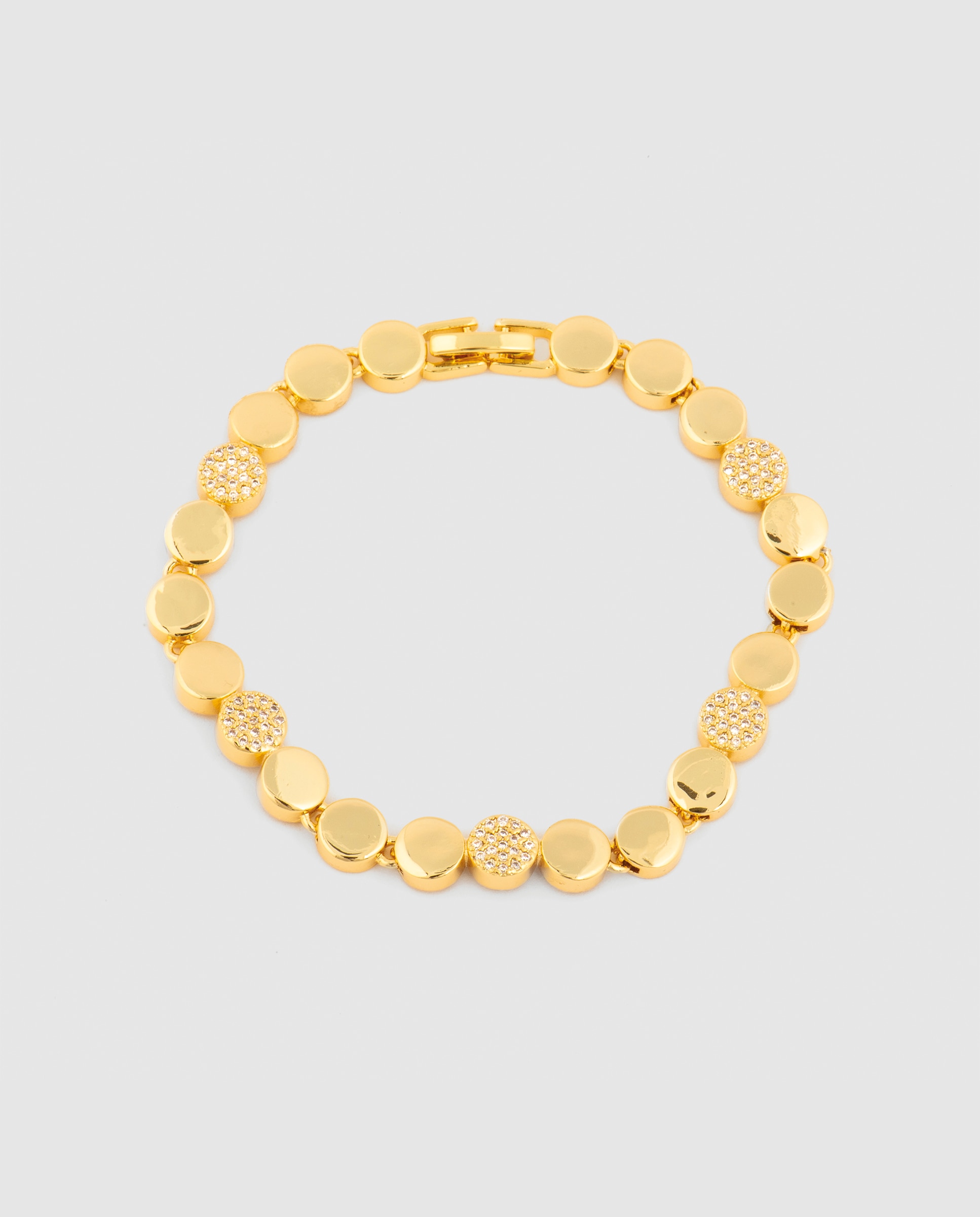 Pulseira de Corrente África Acabada em Ouro Amarelo de 18 Quilates com Zirconita Brilhante Ouro-3
