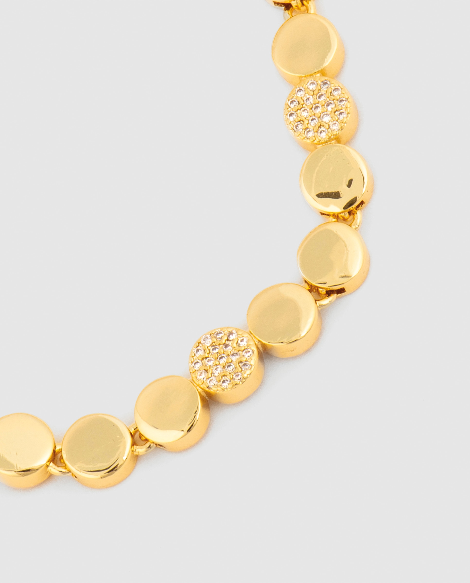 Pulseira de Corrente África Acabada em Ouro Amarelo de 18 Quilates com Zirconita Brilhante Ouro-5