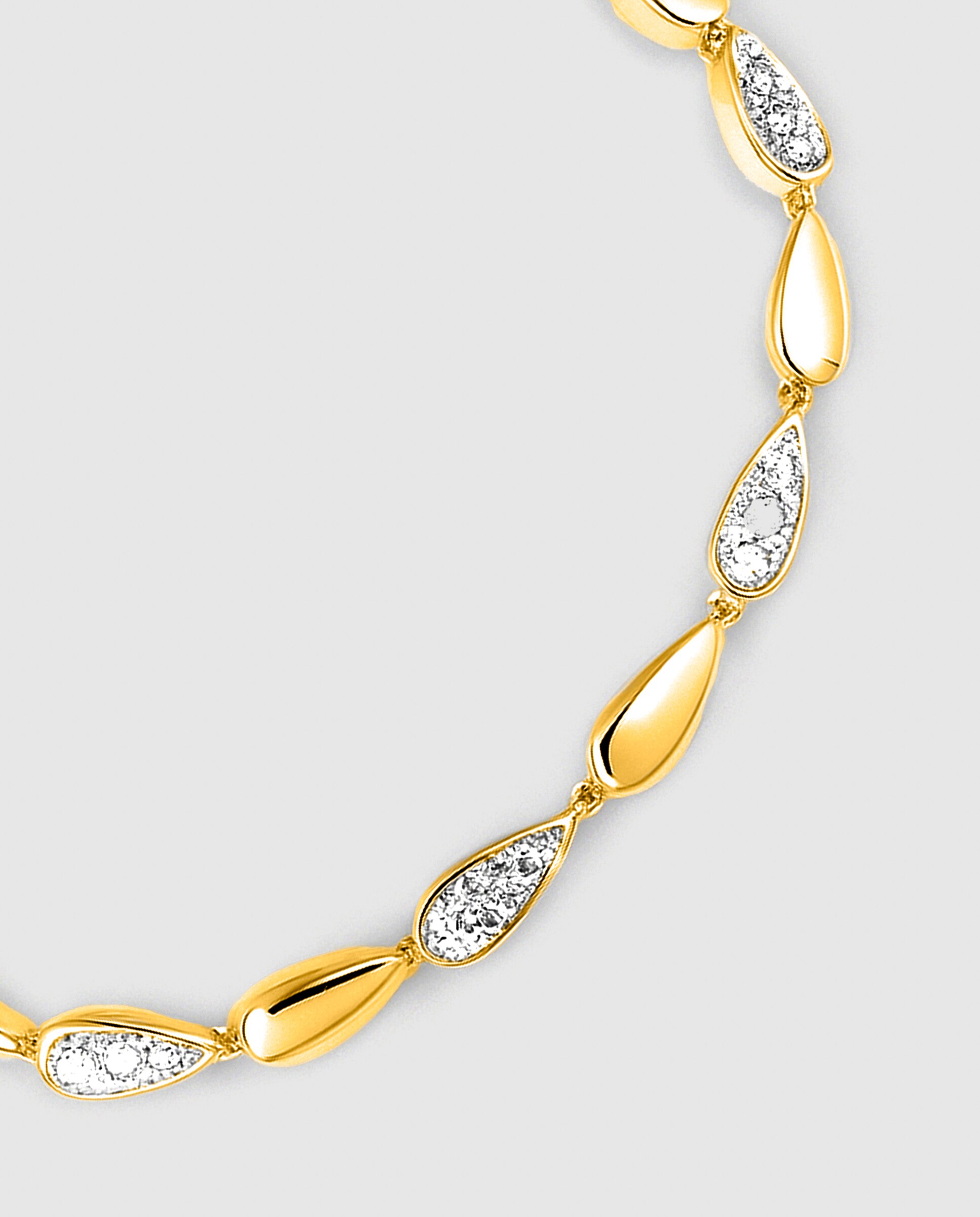 Pulseira de Elos África Acabada em Ouro Amarelo de 18 Quilates com Zirconita Brilhante Amarelo-5