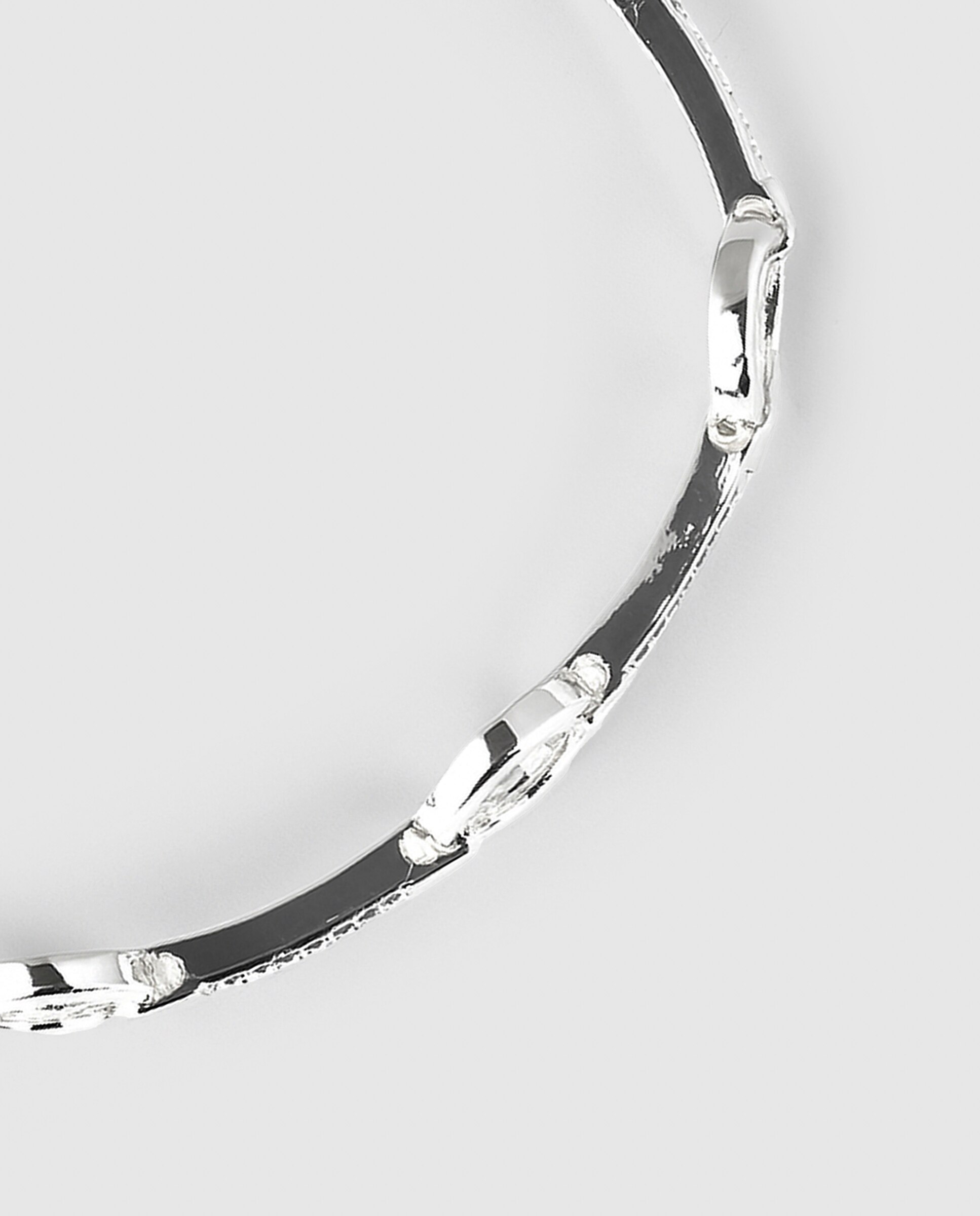 Pulseira de Corrente África Acabada em Ródio com Zirconita Brilhante Prata brilhante / Transparente-5