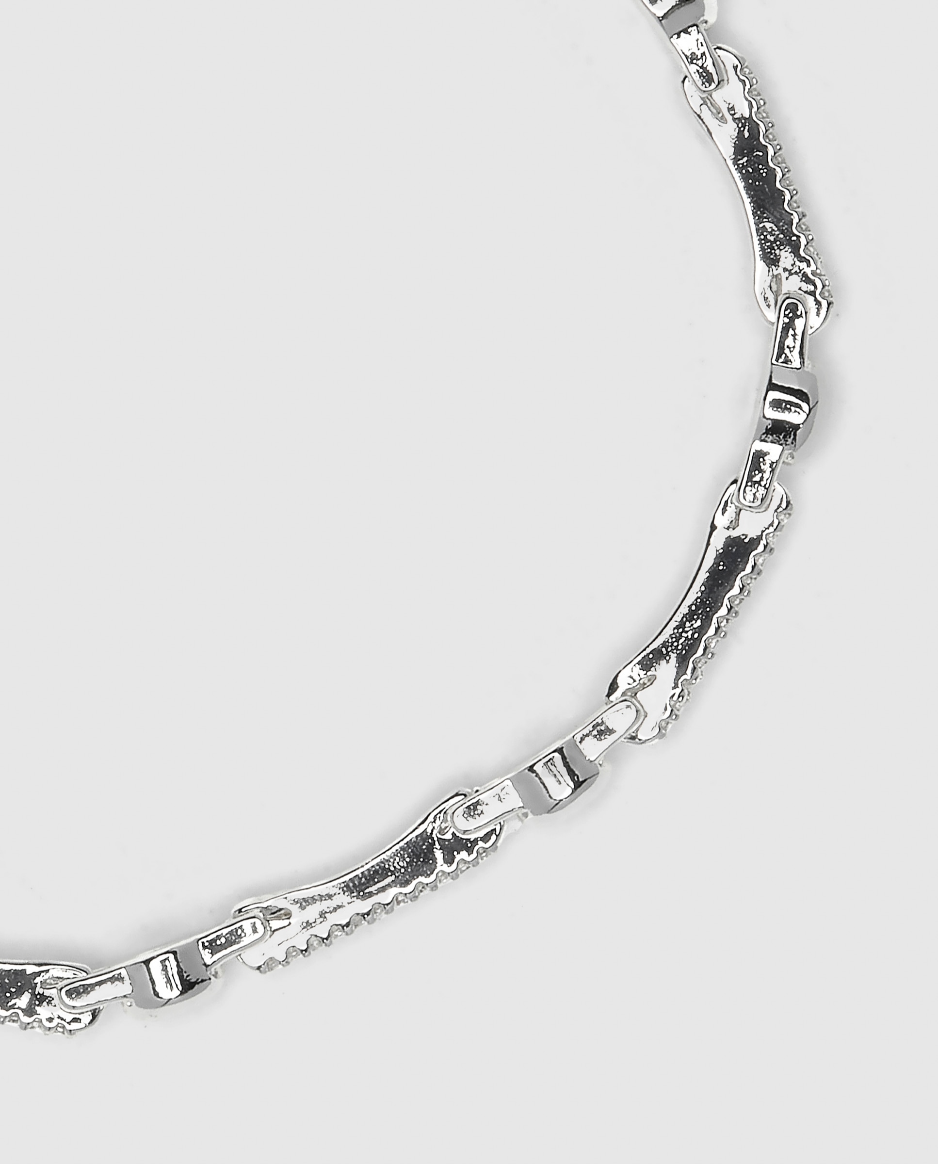 Pulseira de Corrente África Acabada em Prata de Lei 925 com Zirconita Brilhante Ouro / Prata-5