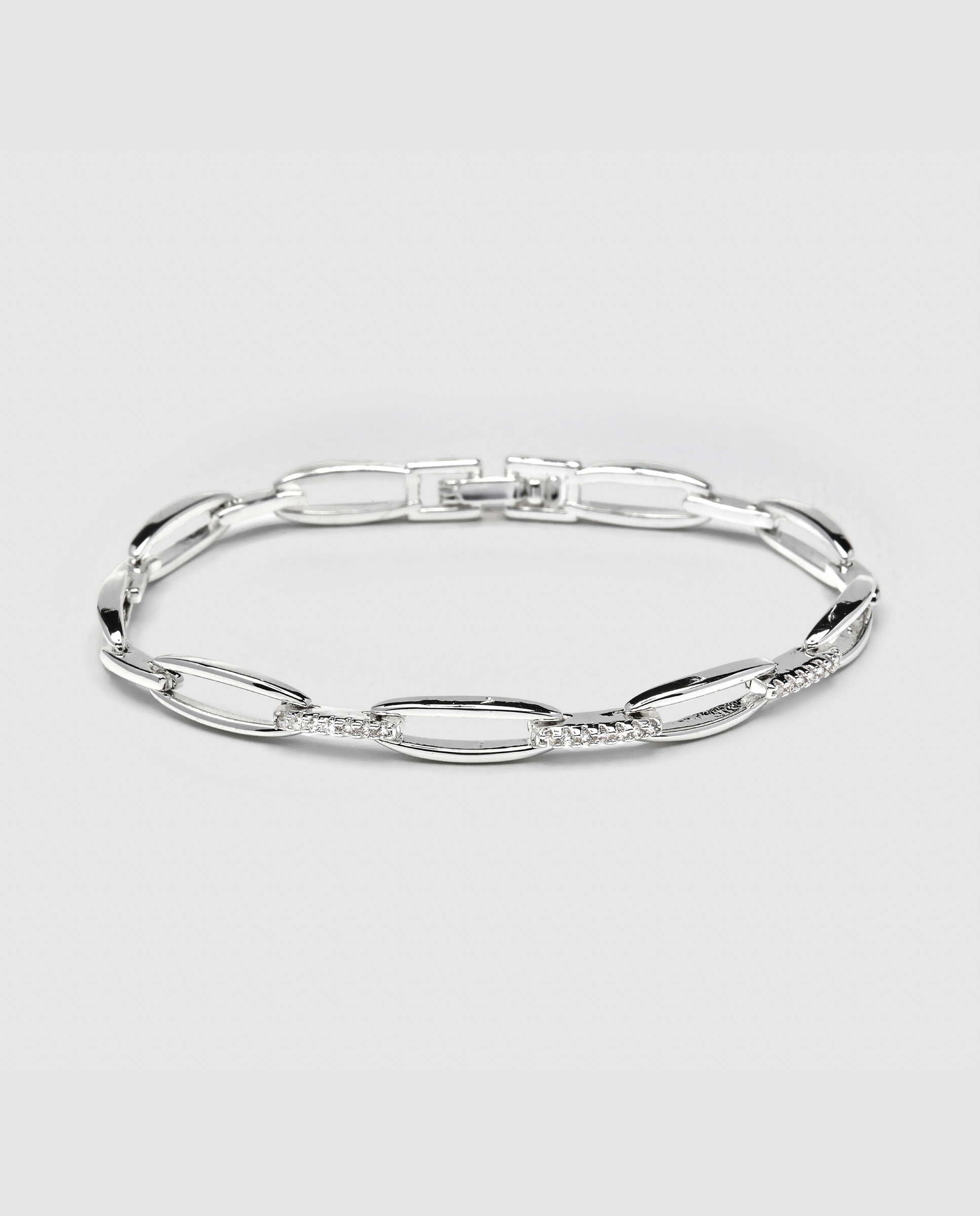Imagem 0 de Pulseira de Corrente África Acabada em Prata de Lei 925 com Zirconita Brilhante