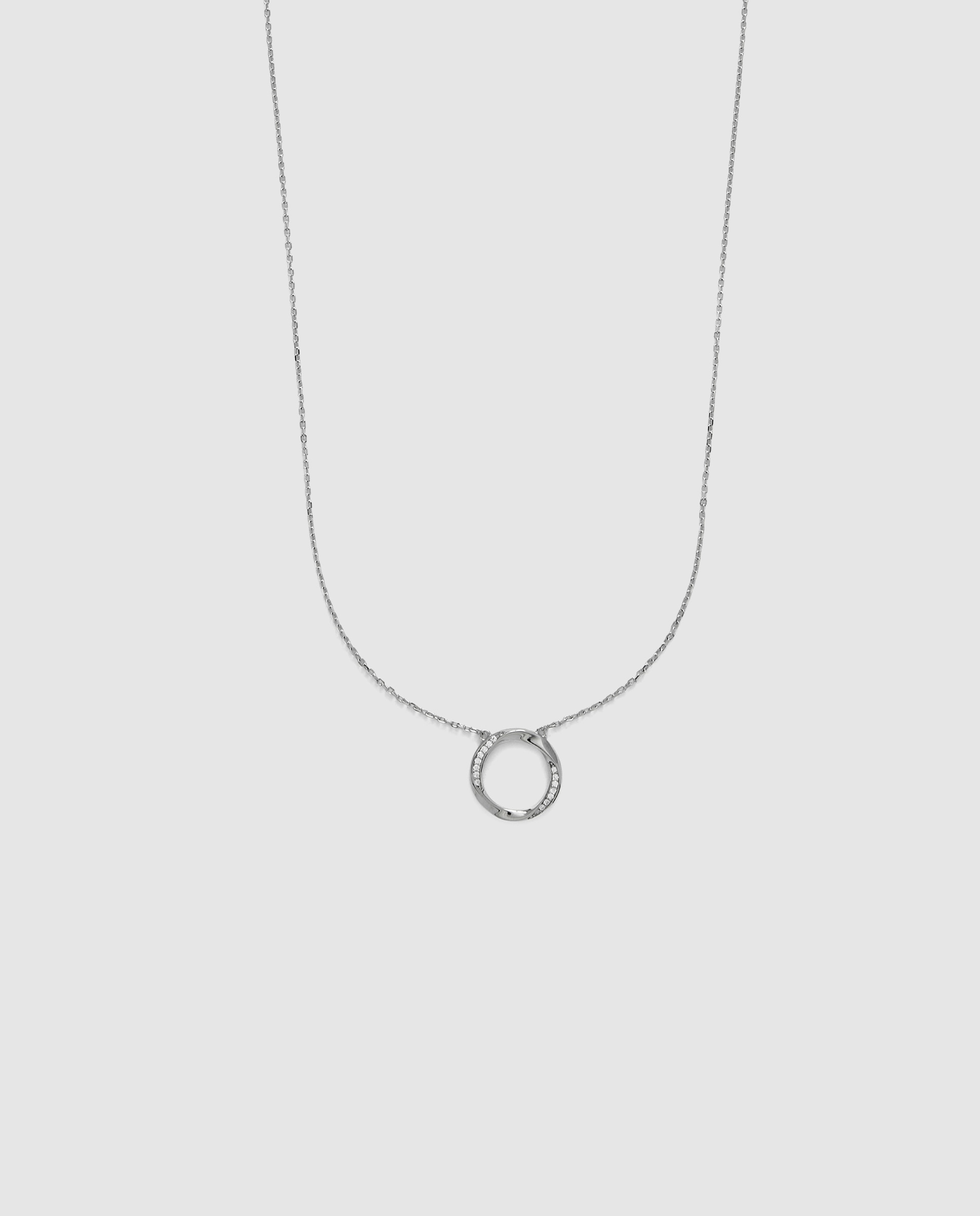 Colar Momentos para Brilhar de Prata de Lei 925 com Acabamento em Ródio e Zirconita Brilhante Preto / Prata-1