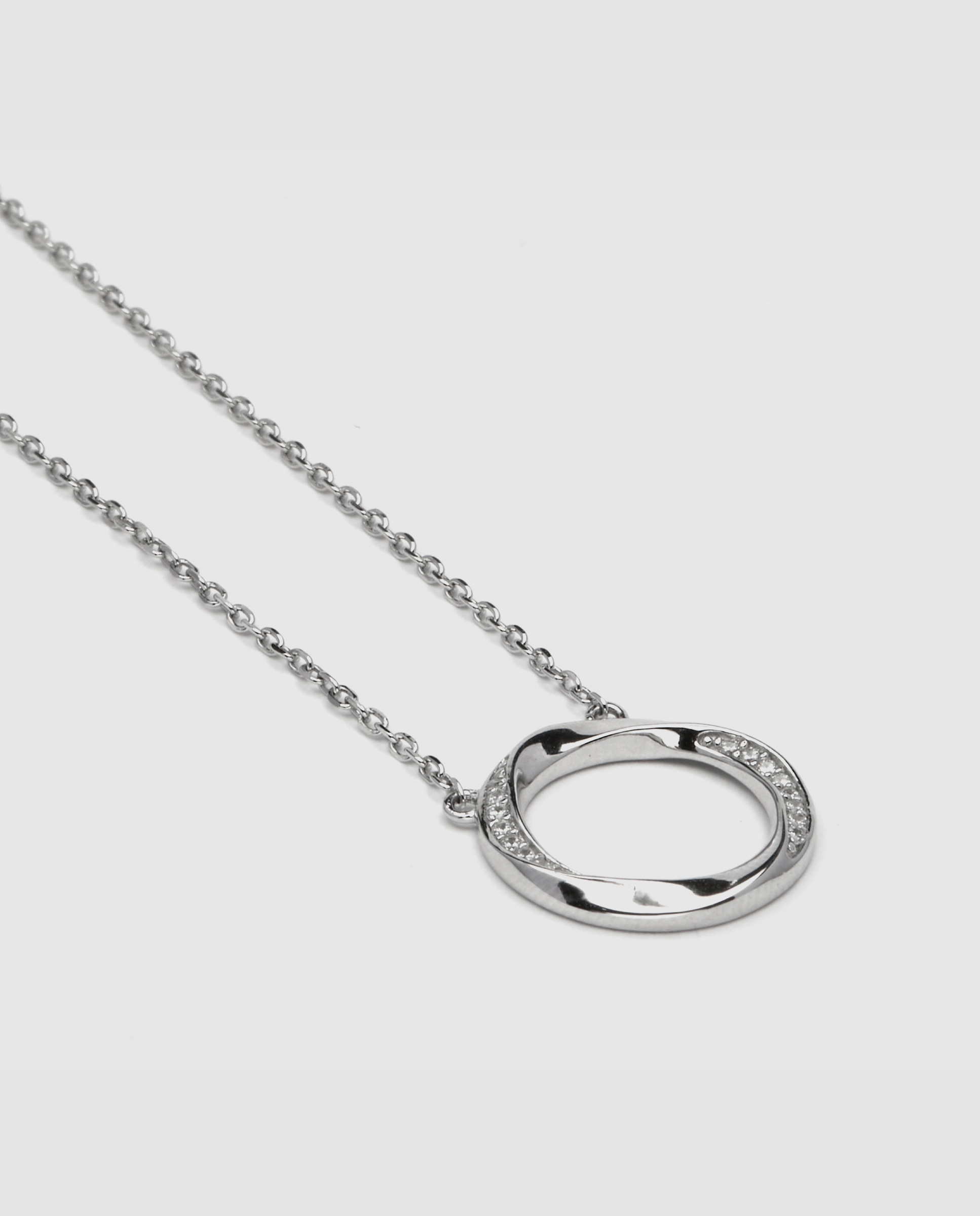 Colar Momentos para Brilhar de Prata de Lei 925 com Acabamento em Ródio e Zirconita Brilhante Preto / Prata-6
