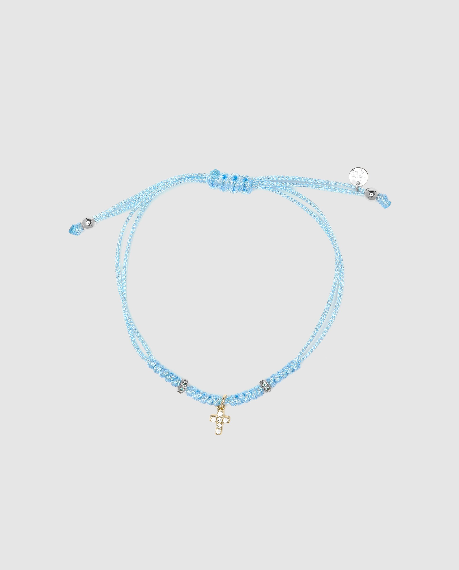 Pulseira de Cordão e Fio Pide Un Deseo de Prata de Lei 925 Acabada em Ouro Amarelo de 18 Quilates com Zirconita Multicolor Ouro-3