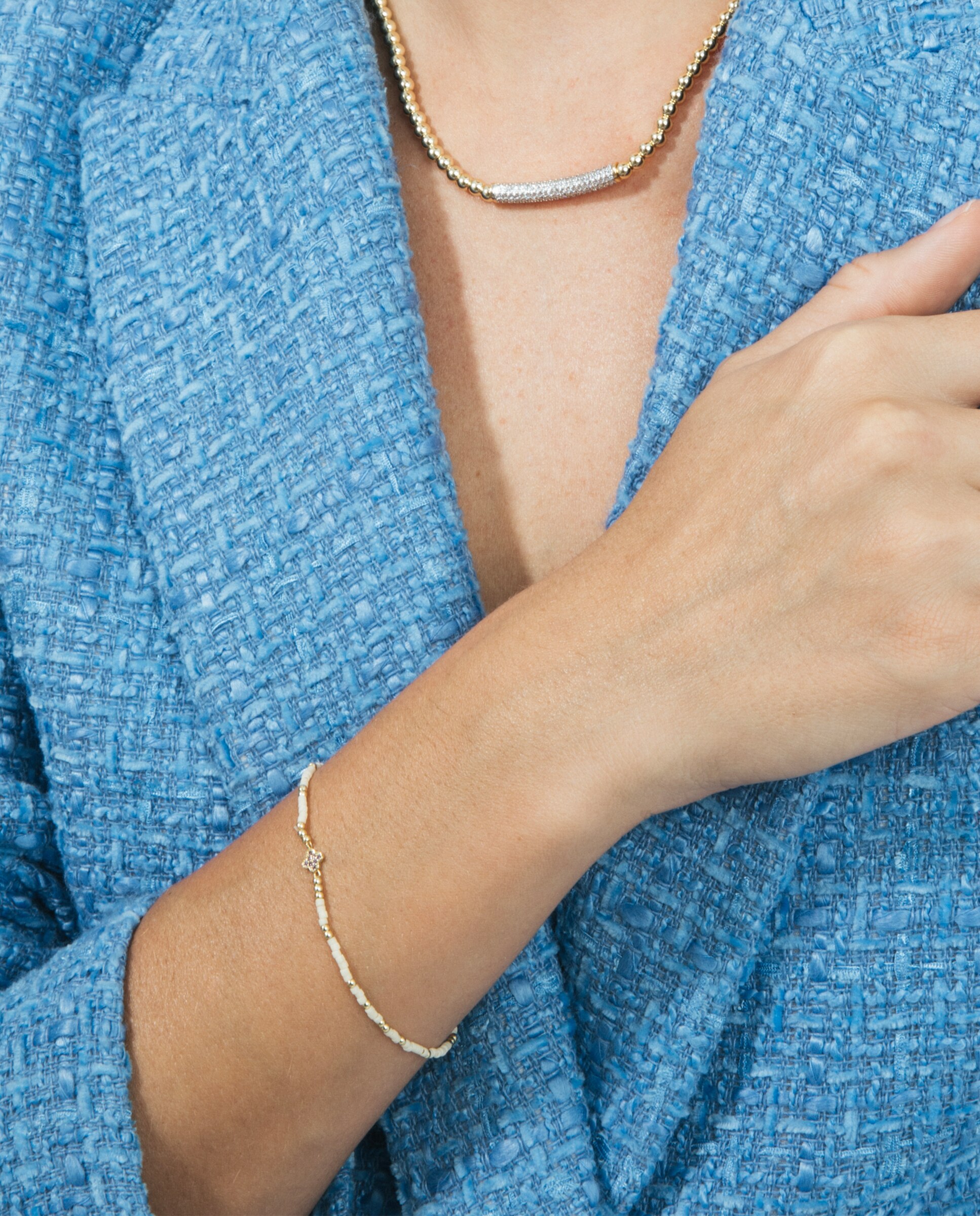 Pulseira de Corrente Pide Un Deseo de Prata de Lei 925 Acabada em Ouro Amarelo de 18 Quilates com Zirconita Ametista Amarelo-5