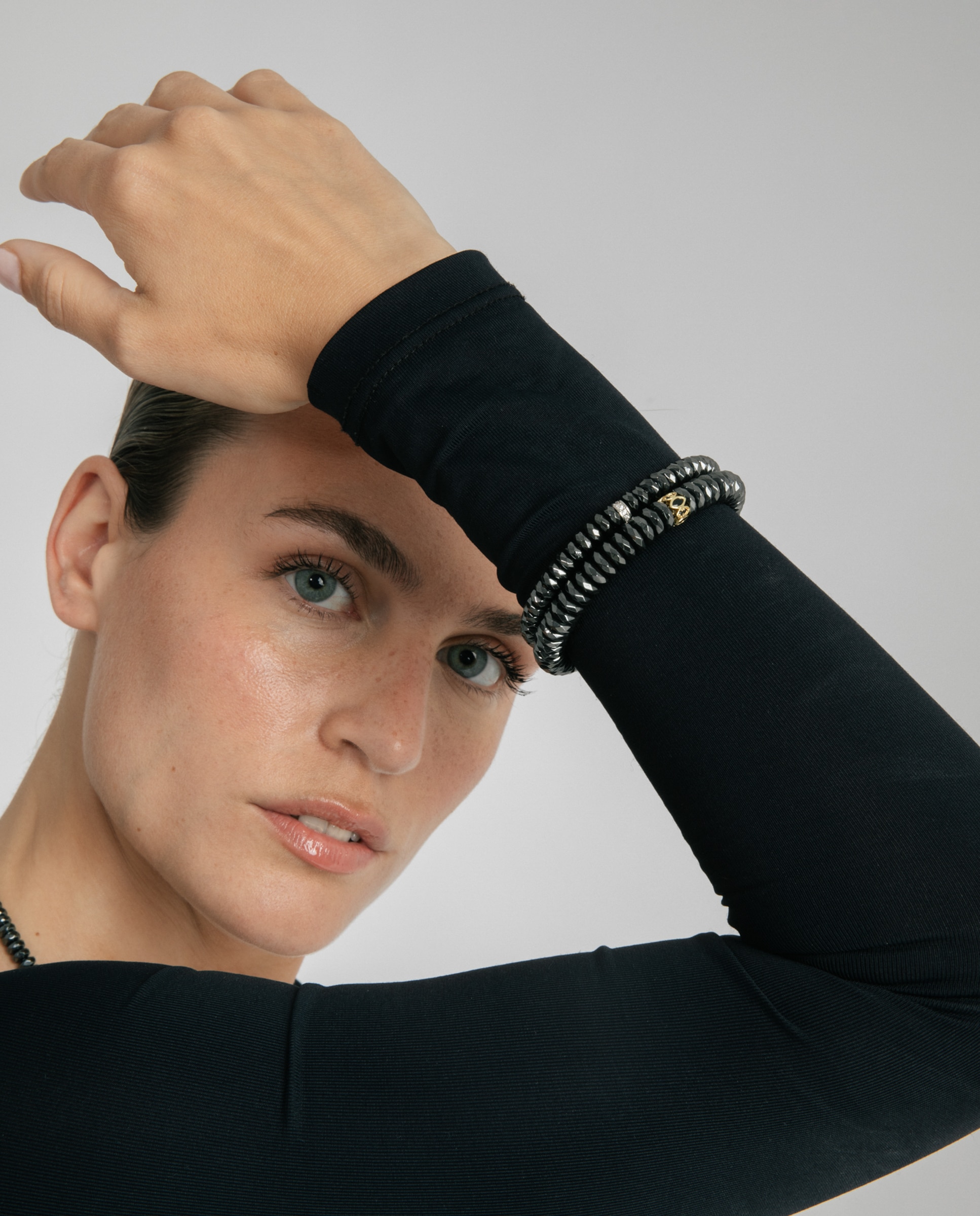 Pulseira de Corrente Trendy de Prata de Lei 925 com Acabamento em Ródio e Hematite Prata-2