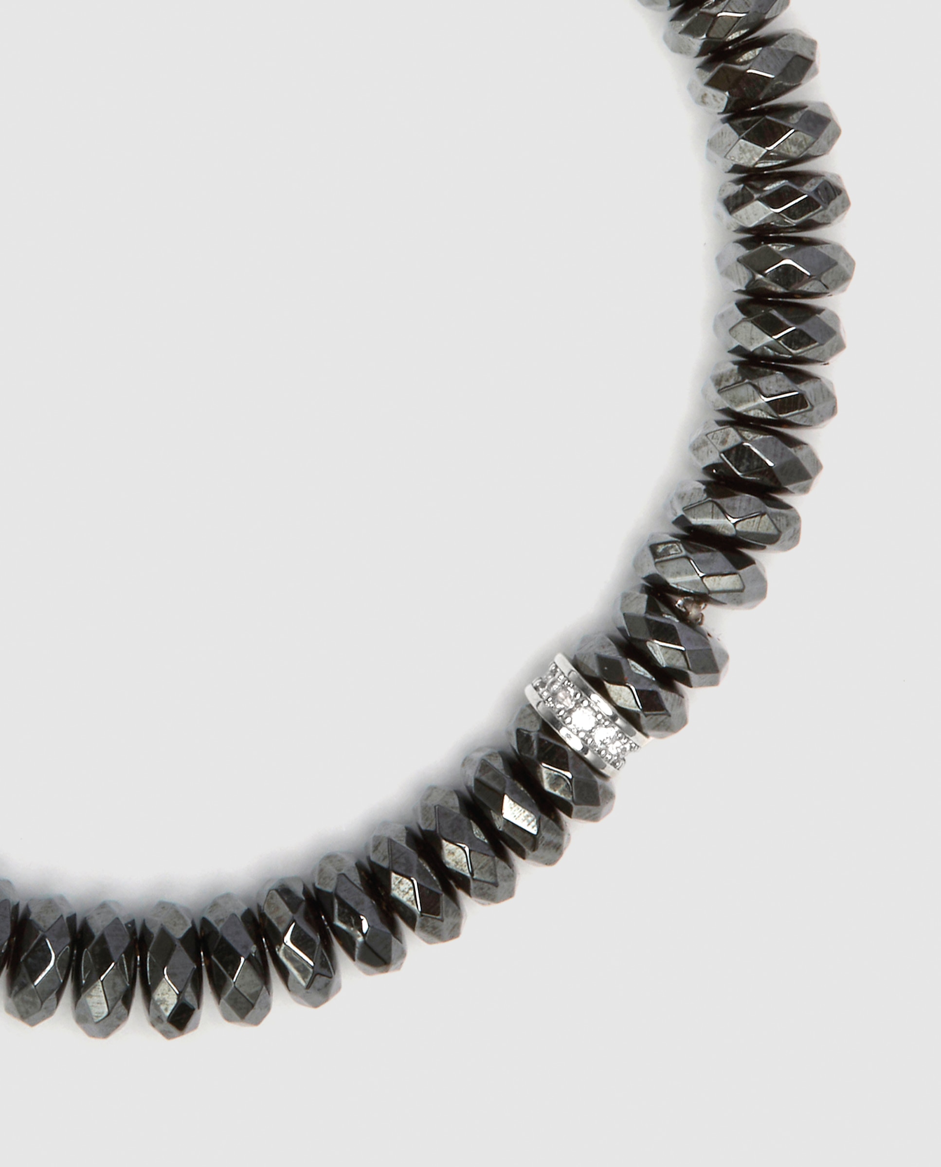 Pulseira de Corrente Trendy de Prata de Lei 925 com Acabamento em Ródio e Hematite Prata-6