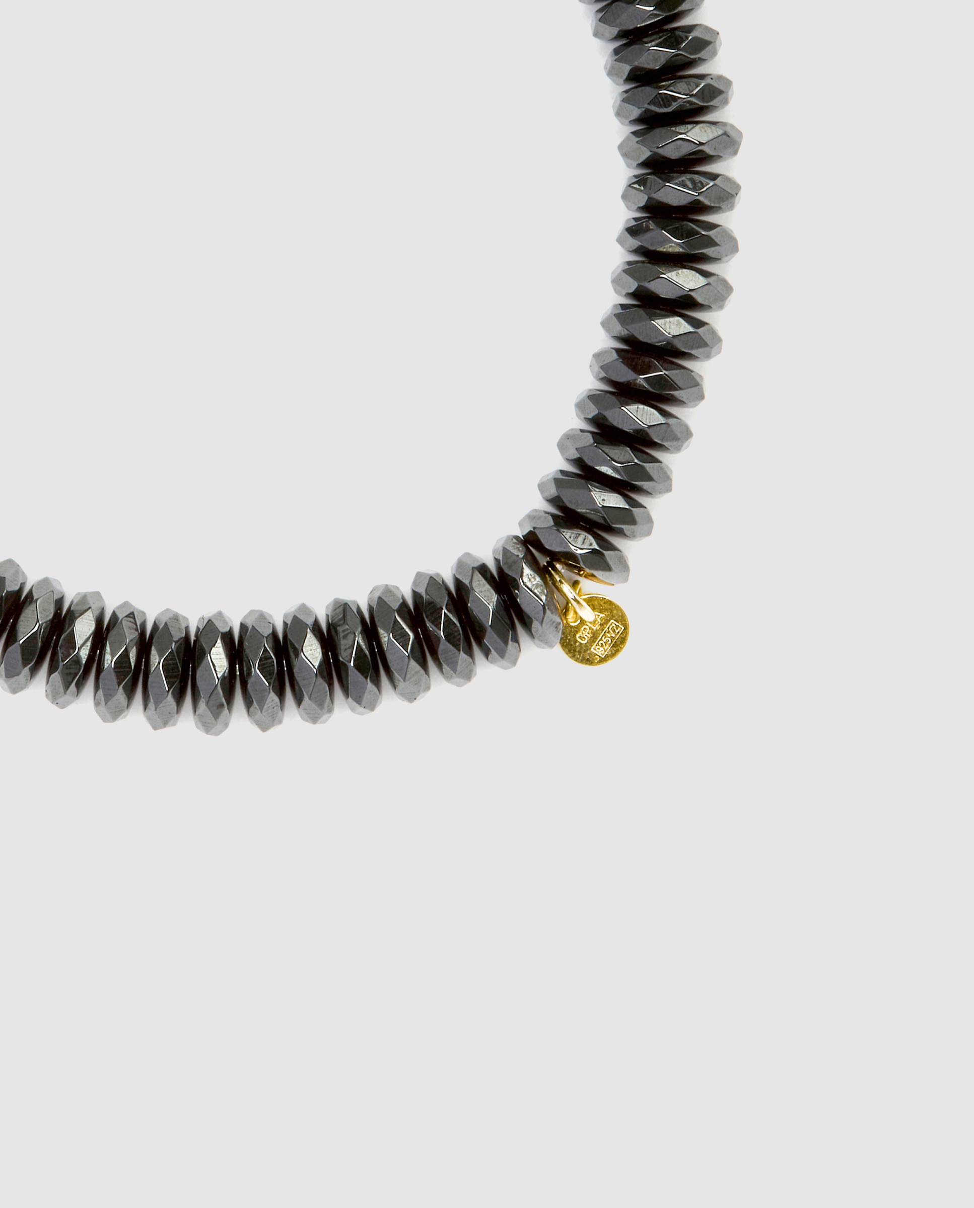 Pulseira de Corrente Trendy de Prata de Lei 925 Acabada em Ouro Amarelo de 18 Quilates com Hematite Prata-7