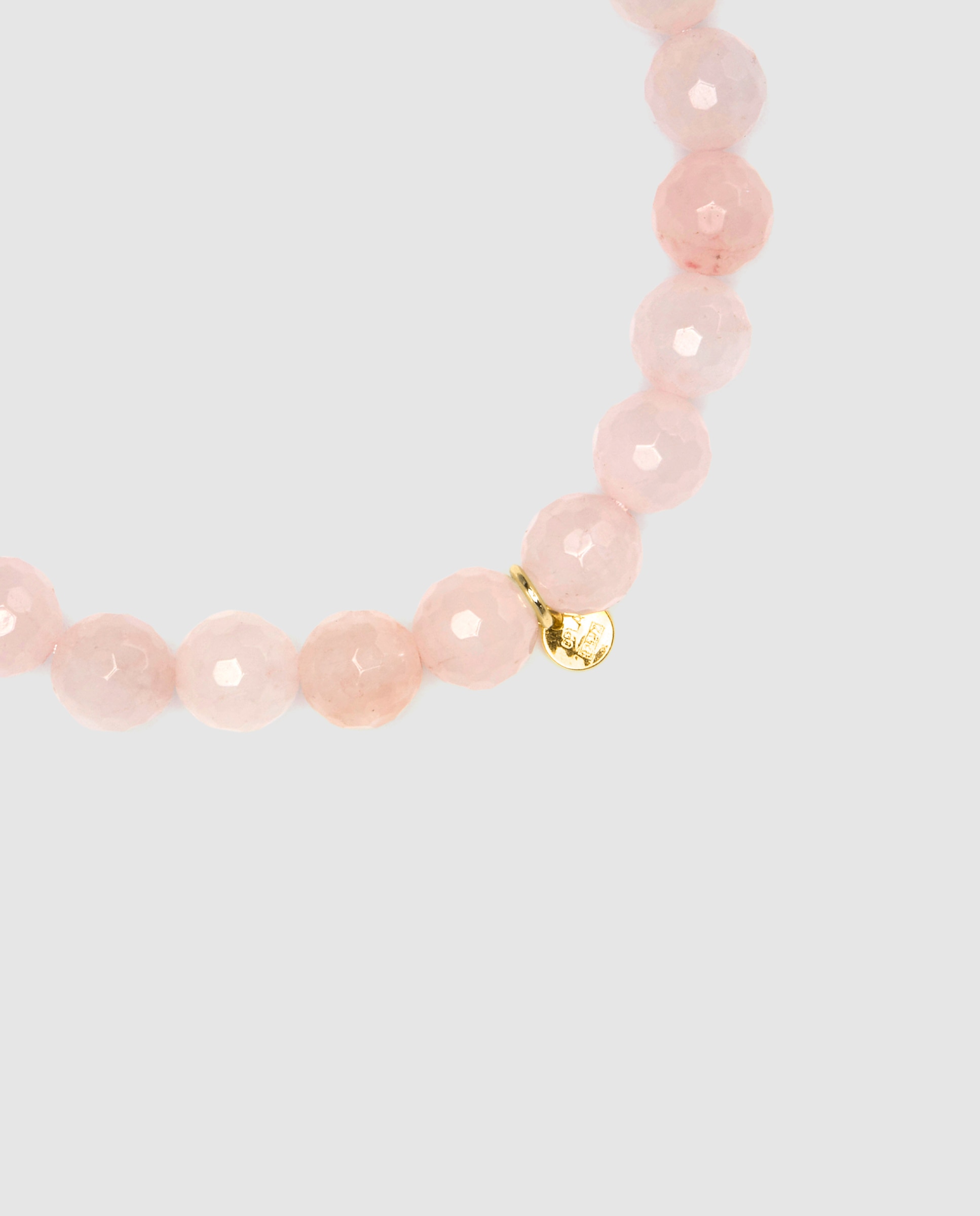 Pulseira de Corrente Trendy de Prata de Lei 925 Acabada em Ouro Amarelo de 18 Quilates com Quartzo Rosa Rosa-7
