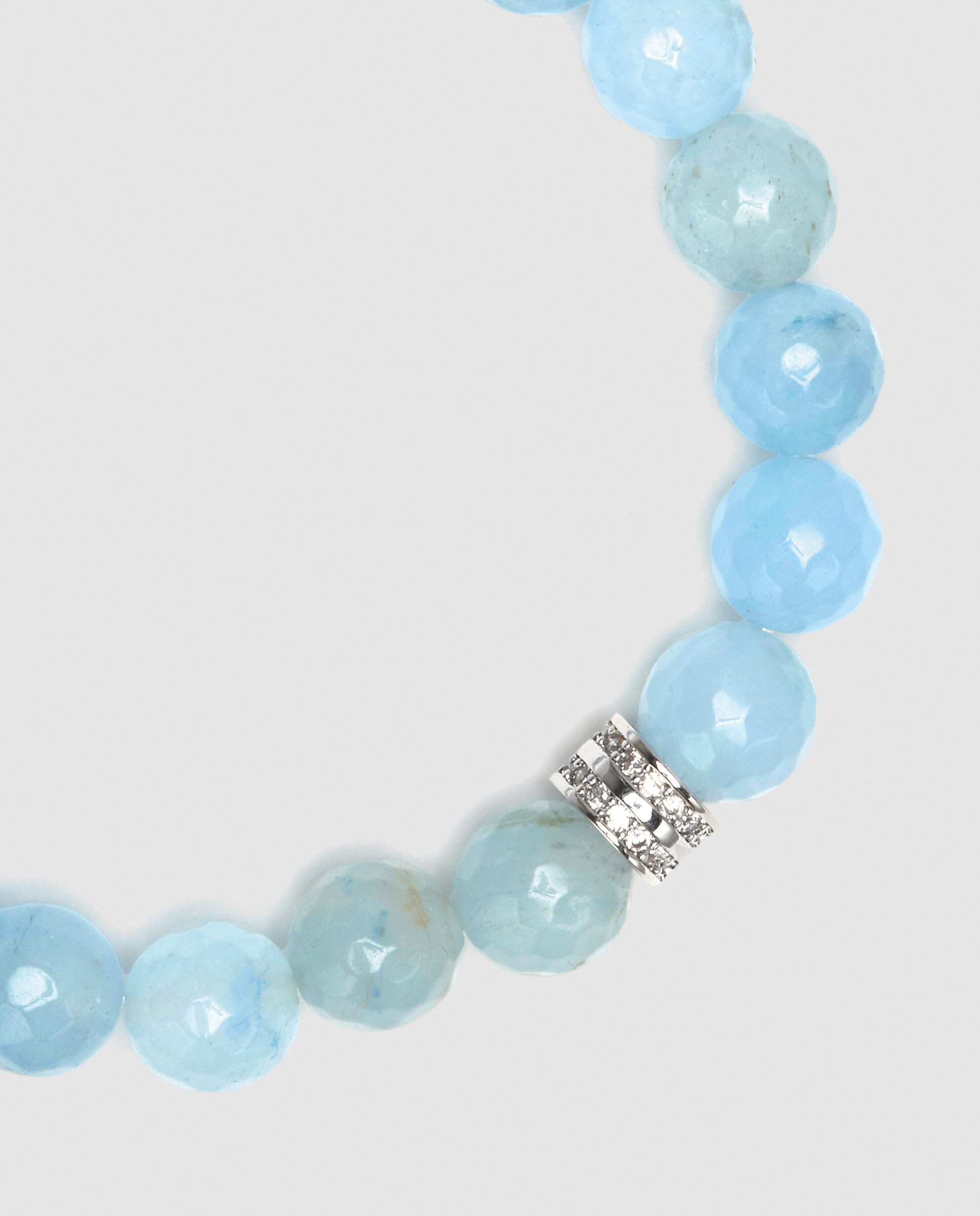Pulseira de Corrente Trendy de Prata de Lei 925 Acabada em Ouro Amarelo de 18 Quilates com Jade Azul Verde-azulado-6