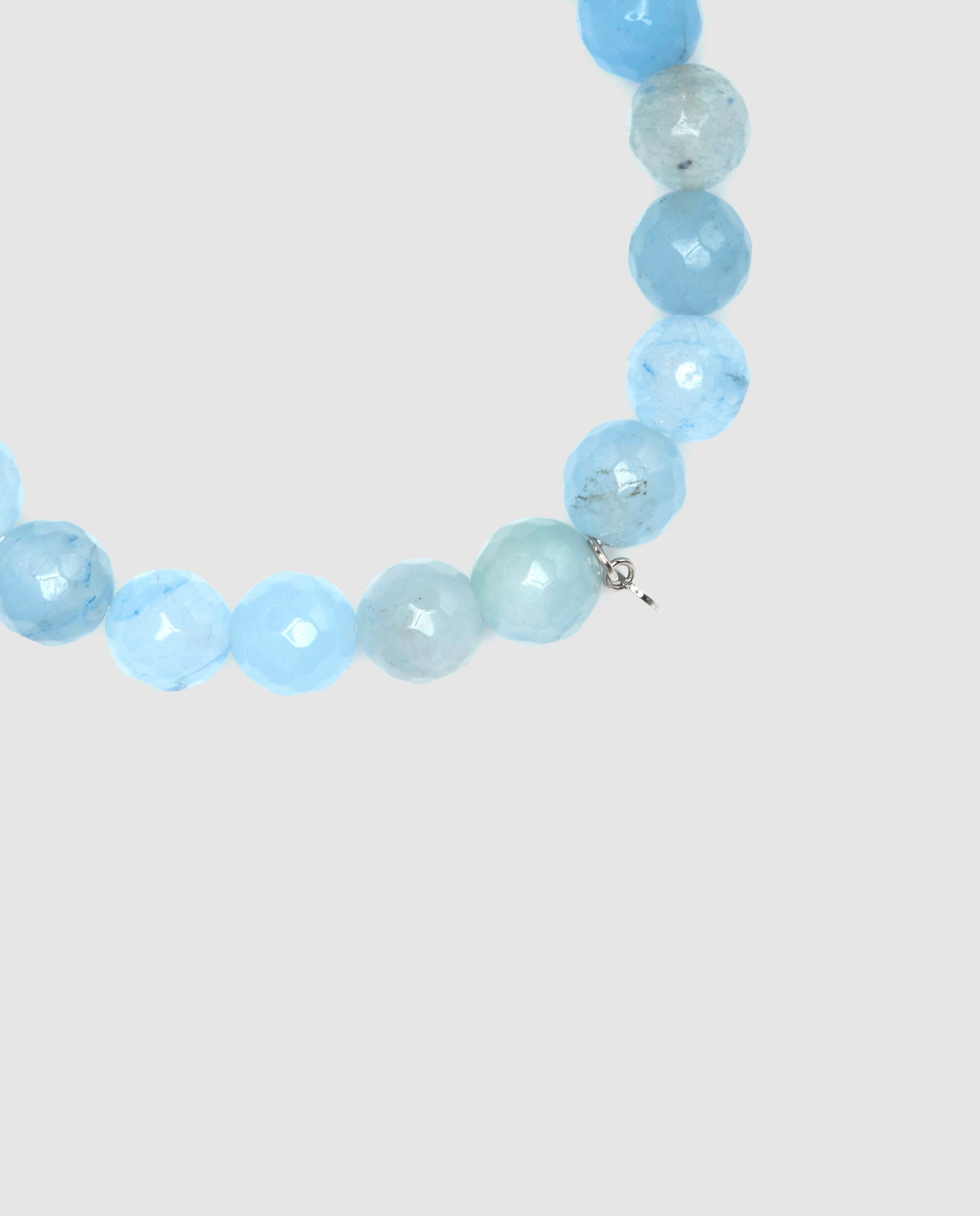 Pulseira de Corrente Trendy de Prata de Lei 925 Acabada em Ouro Amarelo de 18 Quilates com Jade Azul Verde-azulado-7
