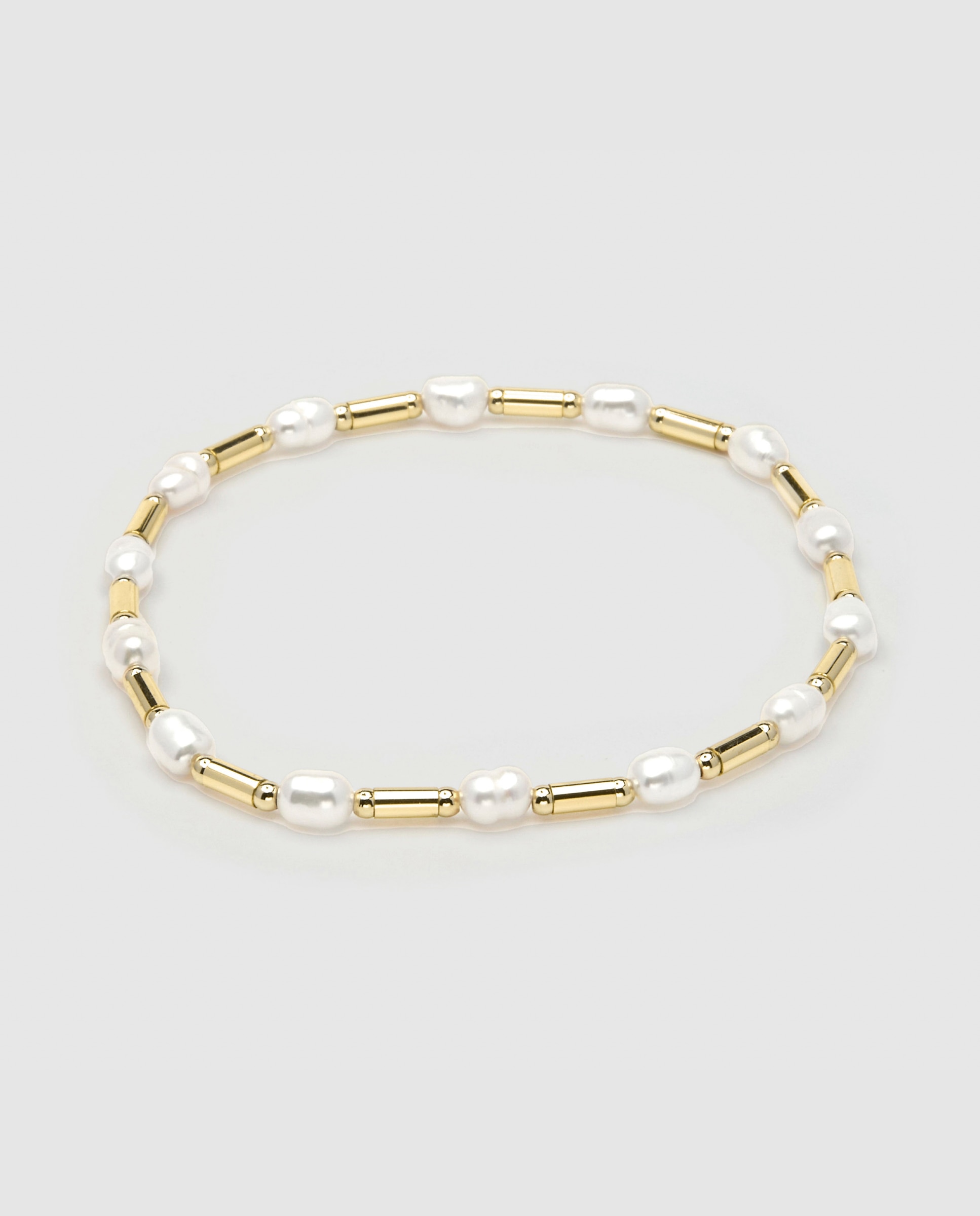 Pulseira de Elos Pide Un Deseo de Prata de Lei 925 Acabada em Ouro Amarelo de 18 Quilates com Pérola Branca Ouro-1