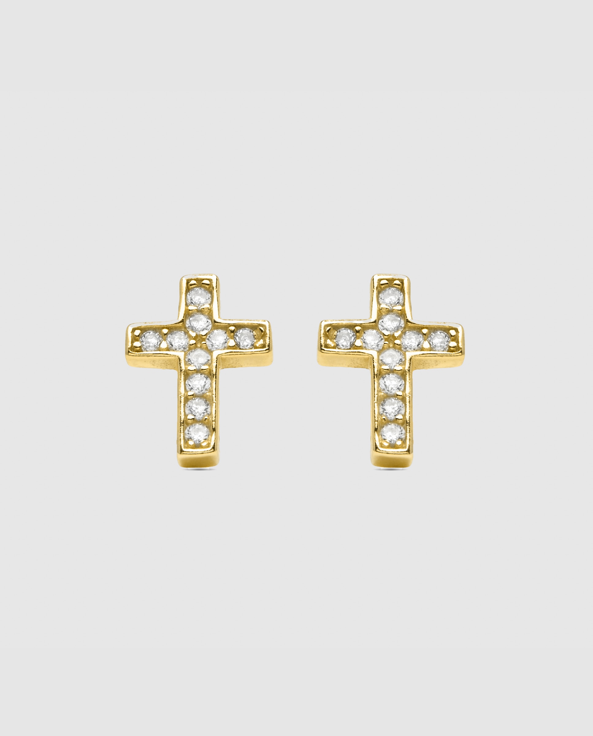 Brincos Pide Un Deseo de Prata de Lei 925 Acabados em Ouro Amarelo de 18 Quilates com Zirconita Brilhante Amarelo-1