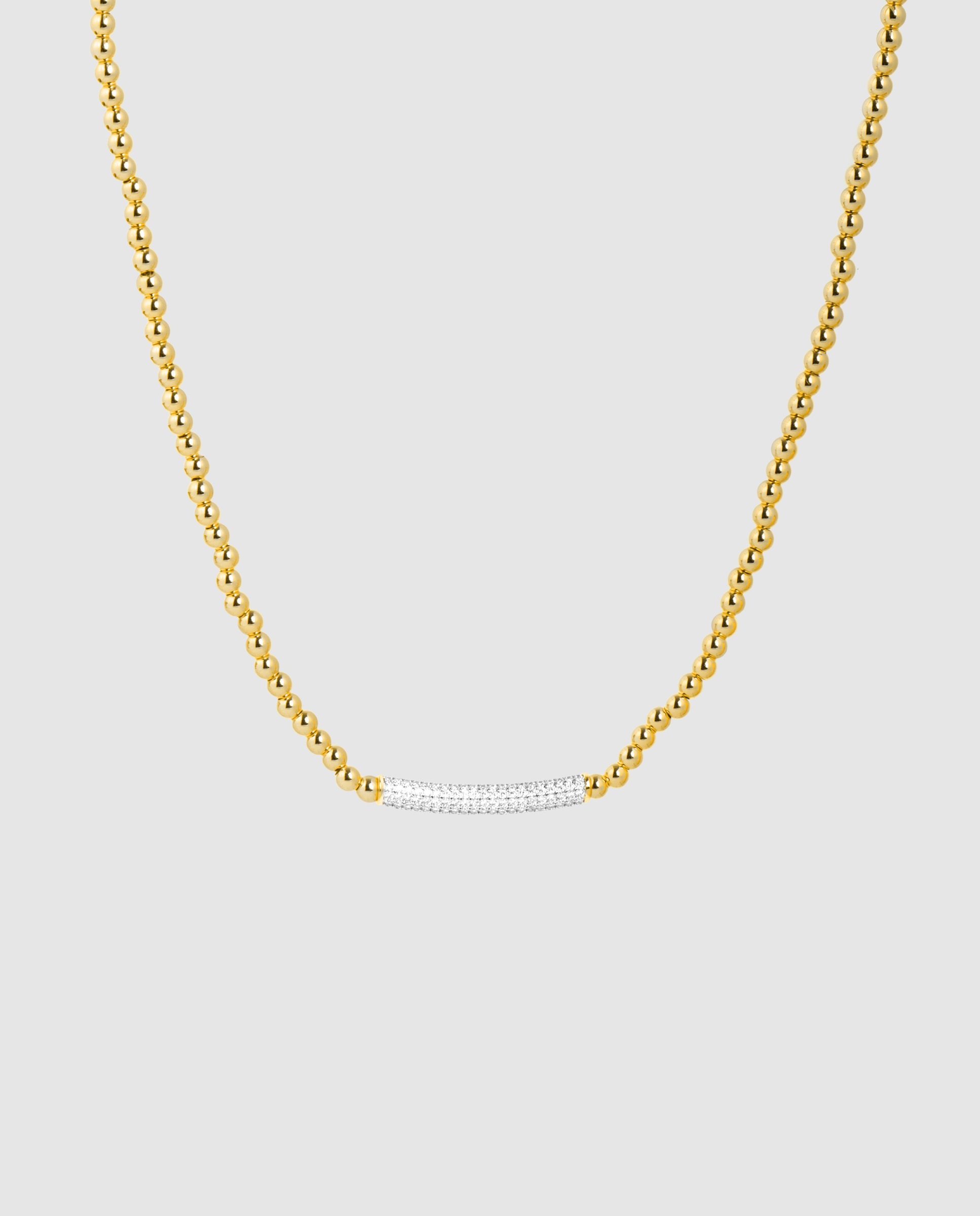 Colar Momentos para Brilhar de Prata de Lei 925 com Acabamento em Ouro Amarelo de 18 Quilates e Zirconita Brilhante Ouro / Prata-1