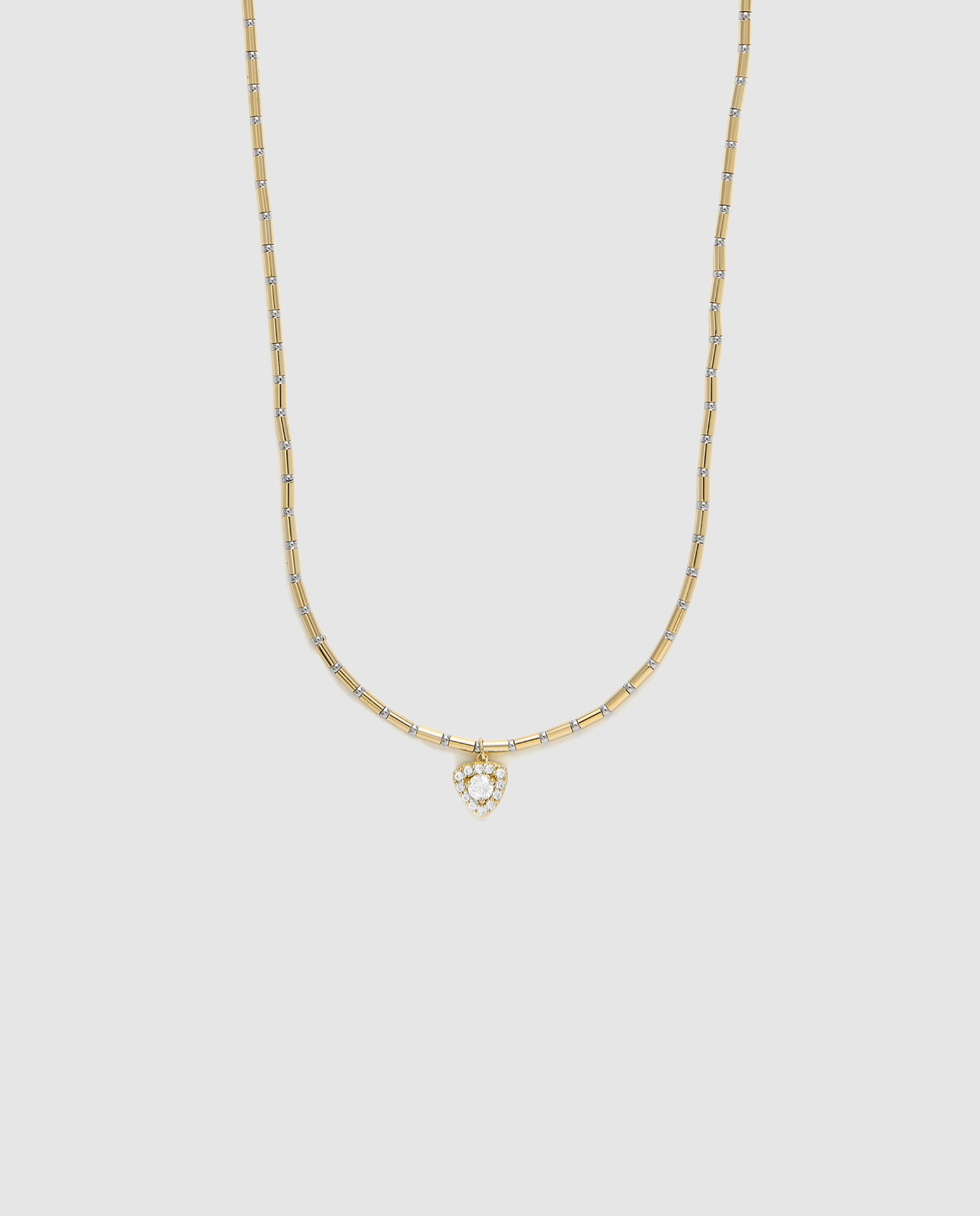 Corrente com Pingente Atelier de Prata de Lei 925 Acabada em Ouro Amarelo de 18 Quilates com Zirconita Brilhante Amarelo-1