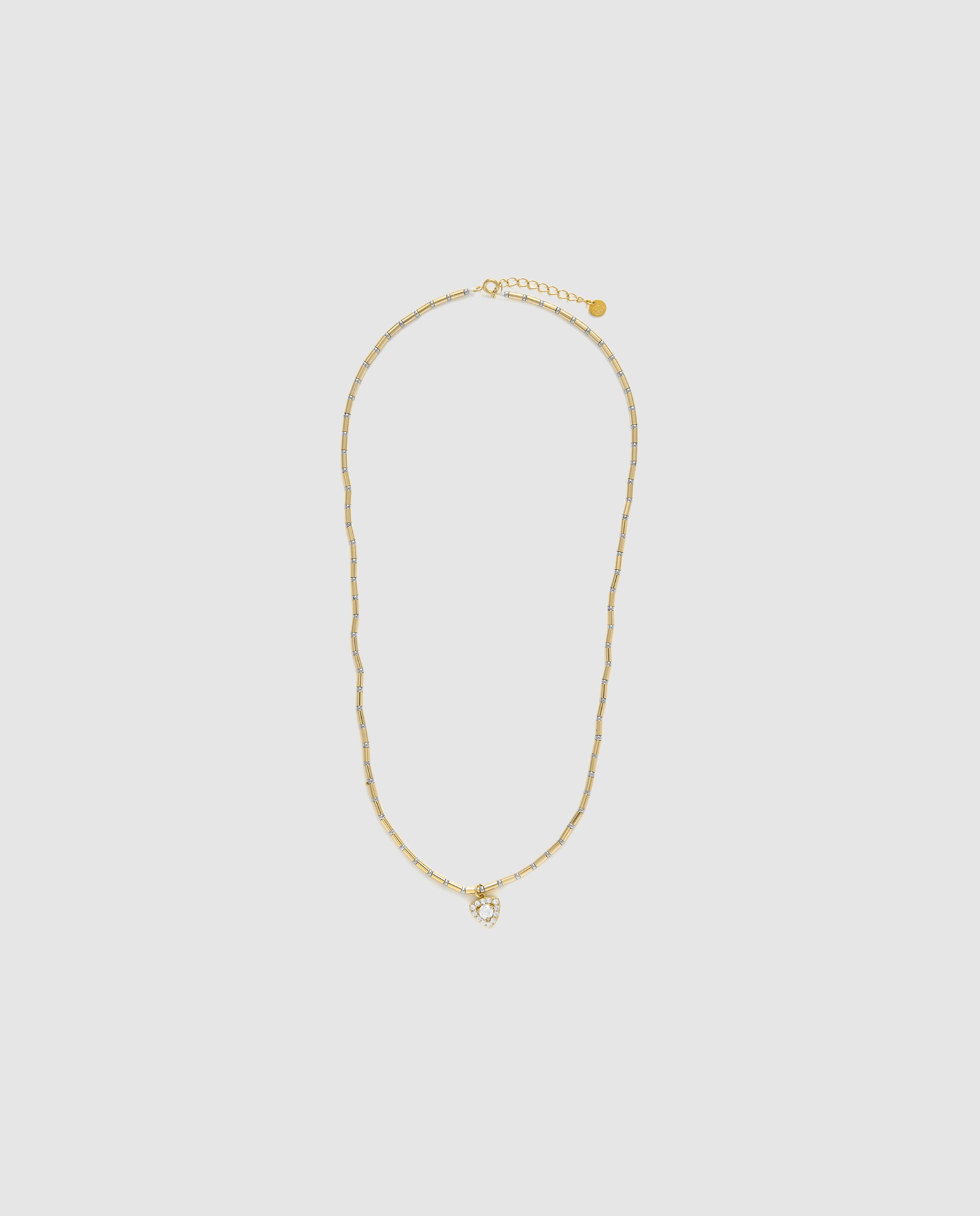 Corrente com Pingente Atelier de Prata de Lei 925 Acabada em Ouro Amarelo de 18 Quilates com Zirconita Brilhante Amarelo-3