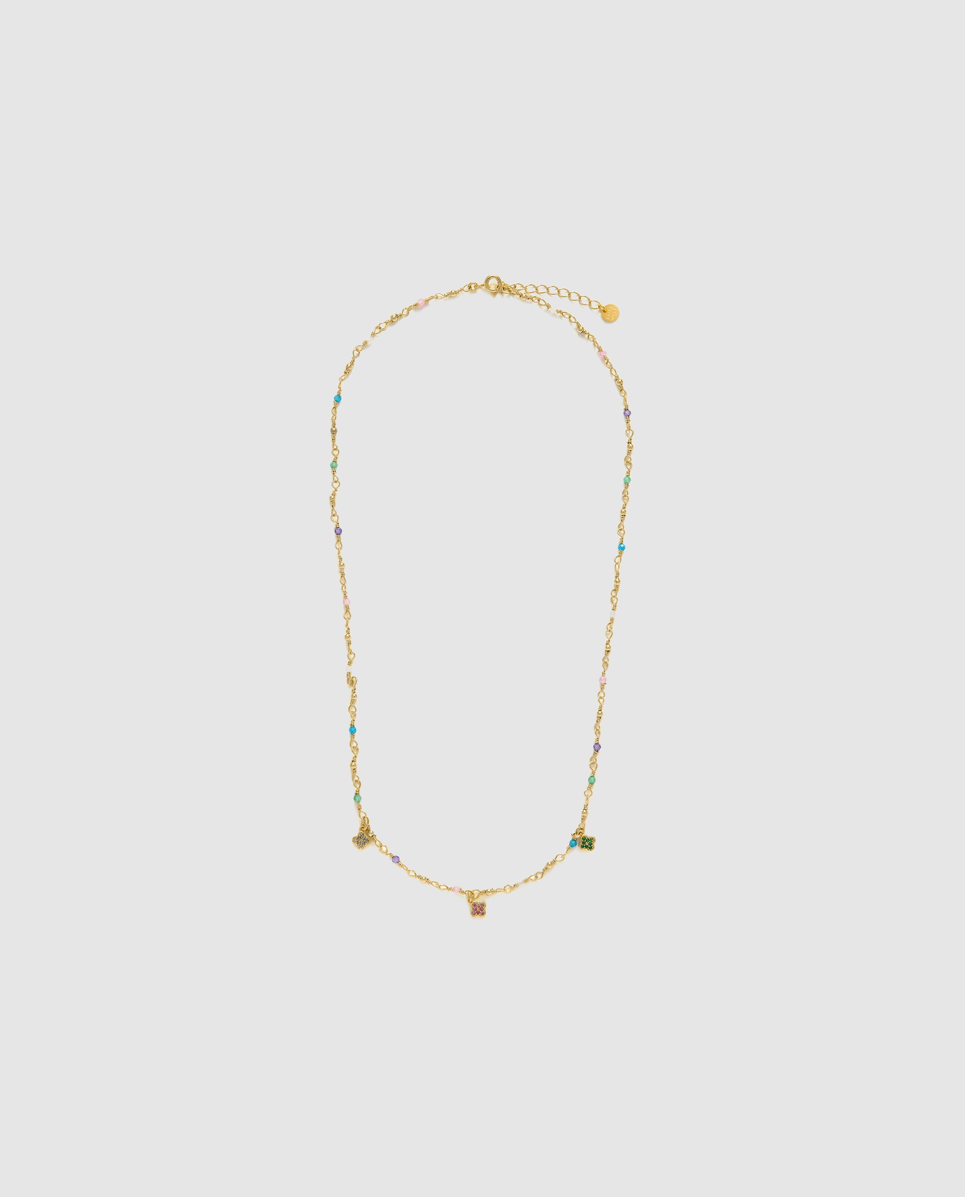 Colar Pide Un Deseo de Prata de Lei 925 com Acabamento em Ouro Amarelo de 18 Quilates com Zirconita Multicolor Ouro-3
