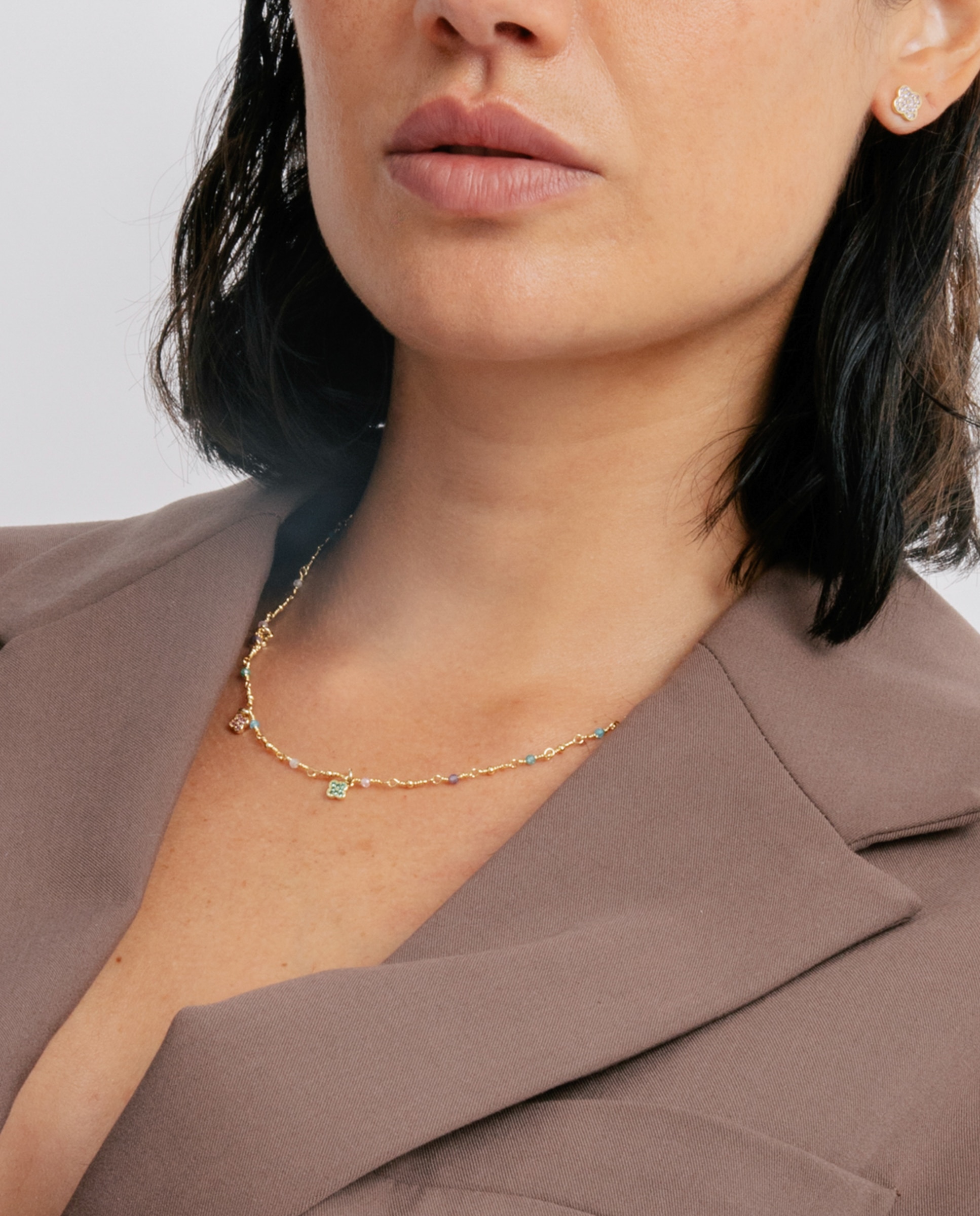 Colar Pide Un Deseo de Prata de Lei 925 com Acabamento em Ouro Amarelo de 18 Quilates com Zirconita Multicolor Ouro-4