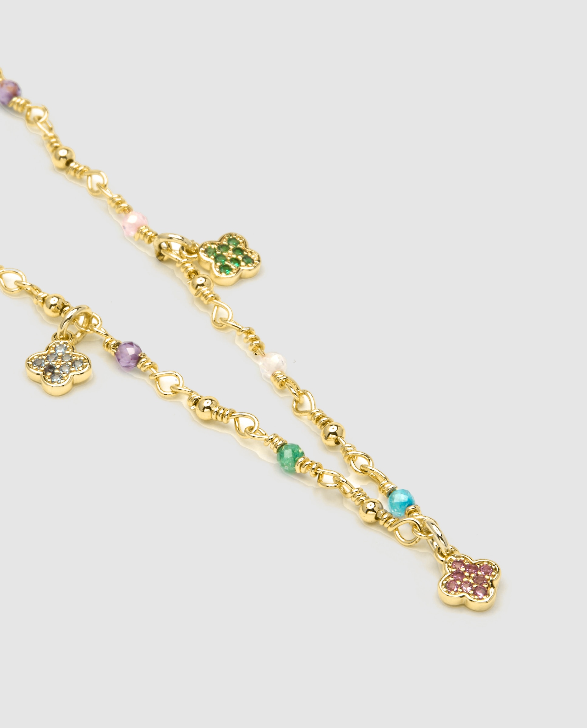 Colar Pide Un Deseo de Prata de Lei 925 com Acabamento em Ouro Amarelo de 18 Quilates com Zirconita Multicolor Ouro-6