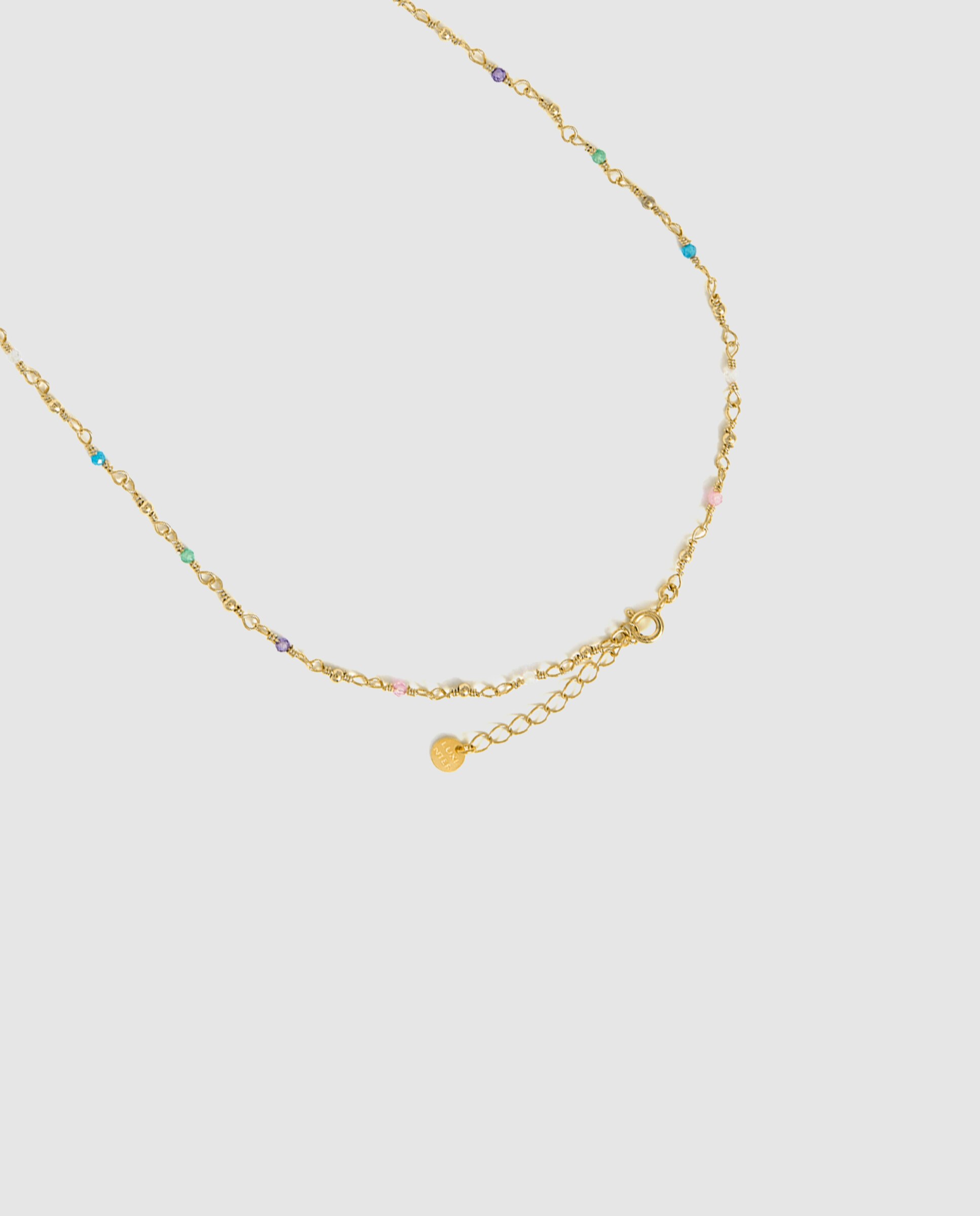 Colar Pide Un Deseo de Prata de Lei 925 com Acabamento em Ouro Amarelo de 18 Quilates com Zirconita Multicolor Ouro-7