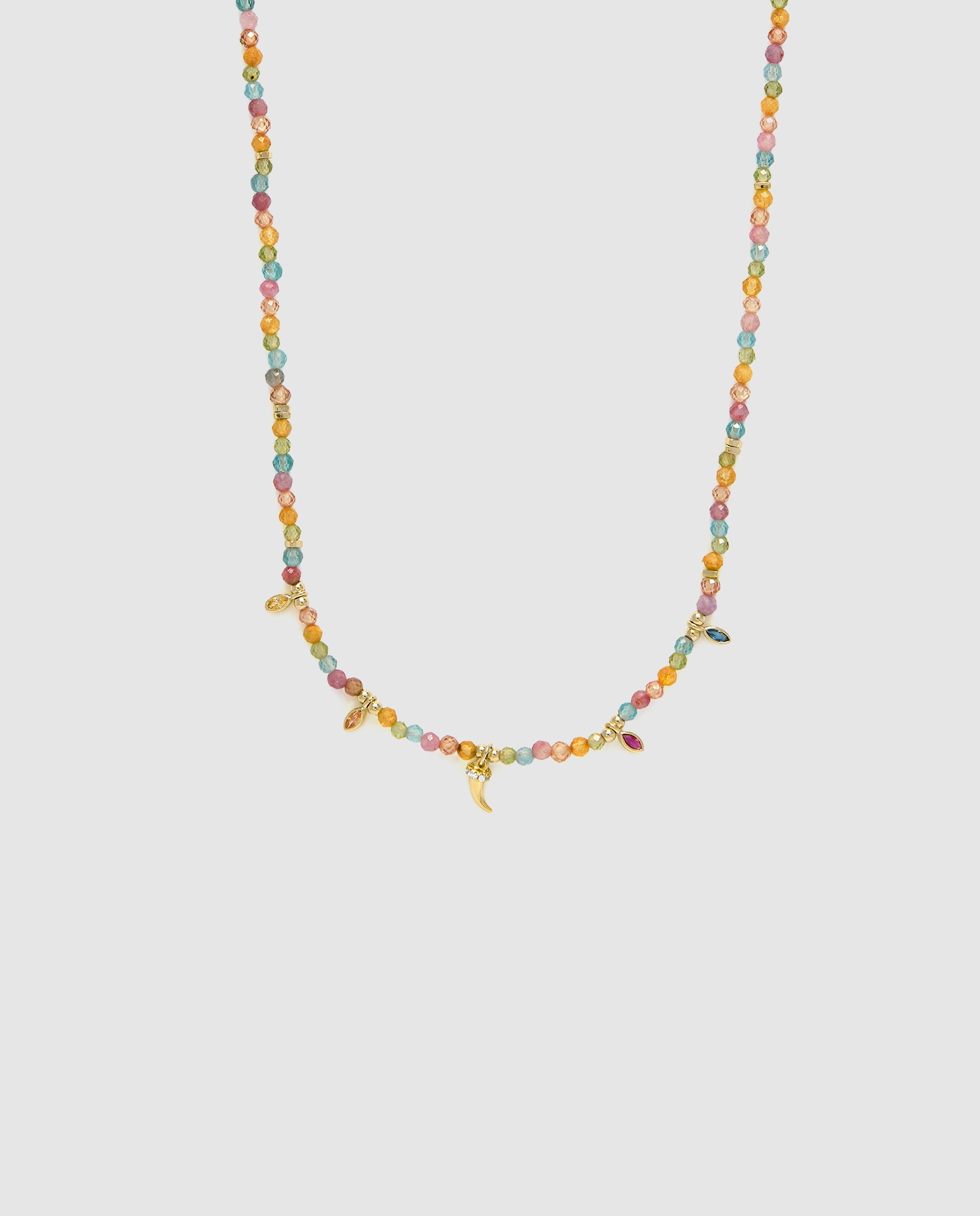 Colar Pide Un Deseo de Prata de Lei 925 com Acabamento em Ouro Amarelo de 18 Quilates com Zirconita Multicolor Ouro-1