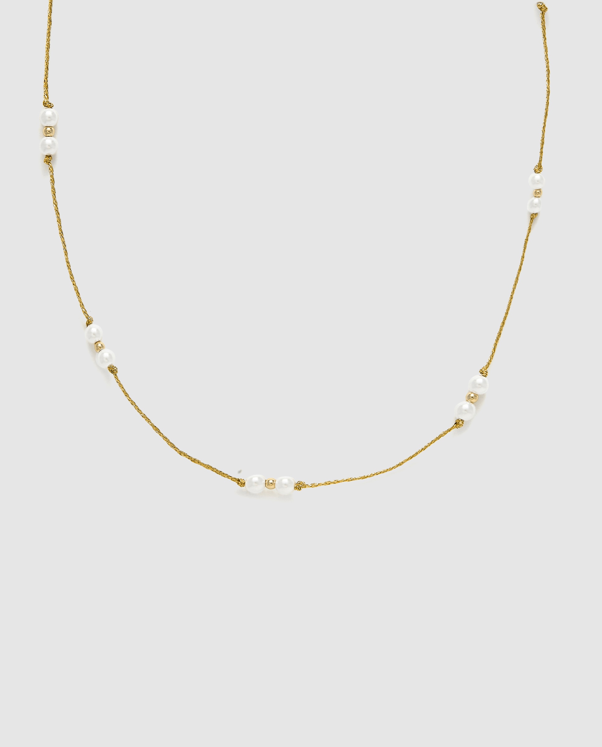 Imagem 0 de Colar Pide Un Deseo de Prata de Lei 925 com Acabamento em Ouro Amarelo de 18 Quilates com Pérola Branca