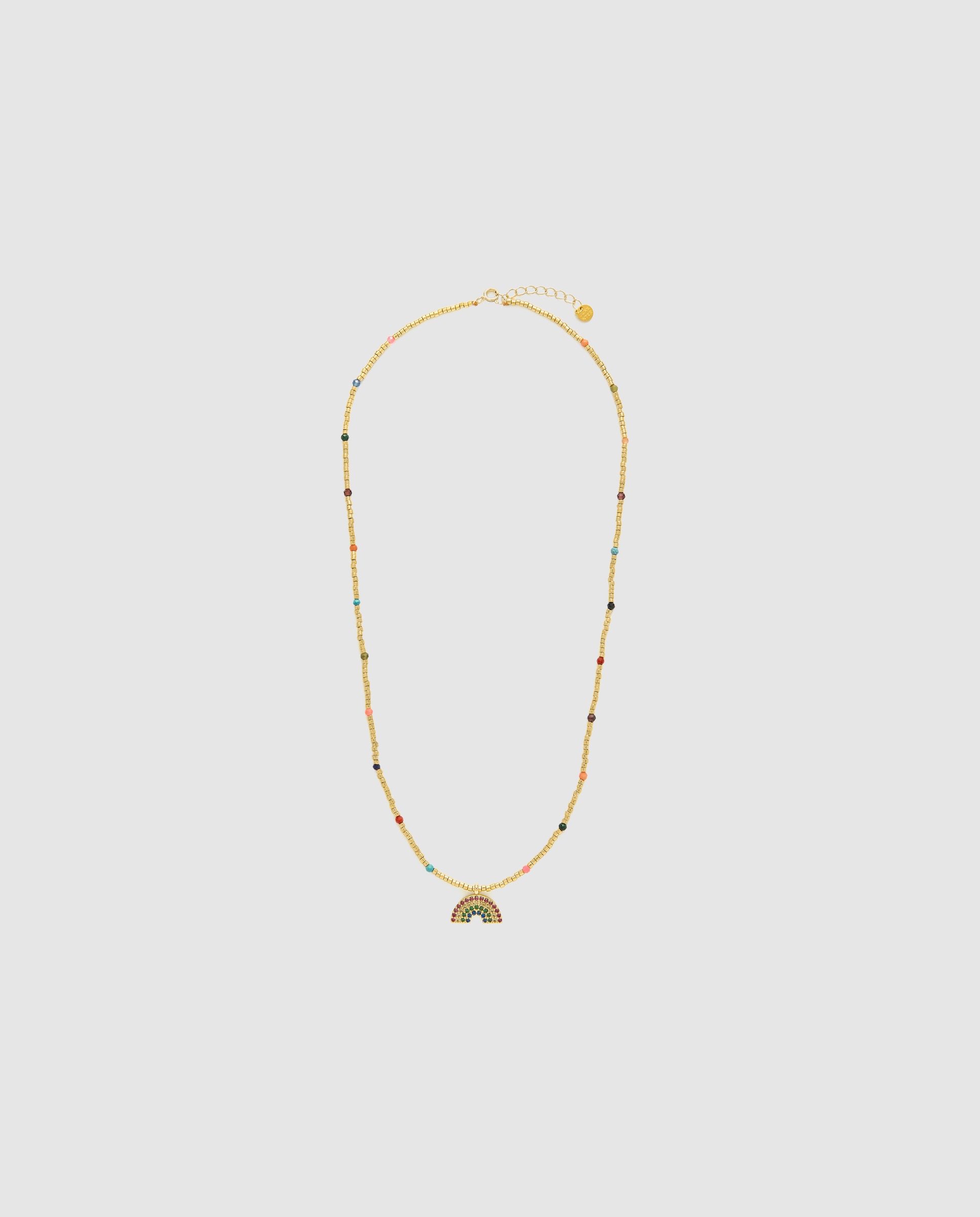 Corrente com Pendentes Pide Un Deseo de Prata de Lei 925 com Acabamento em Ouro Amarelo de 18 Quilates e Zircónios Multicolor Ouro-3
