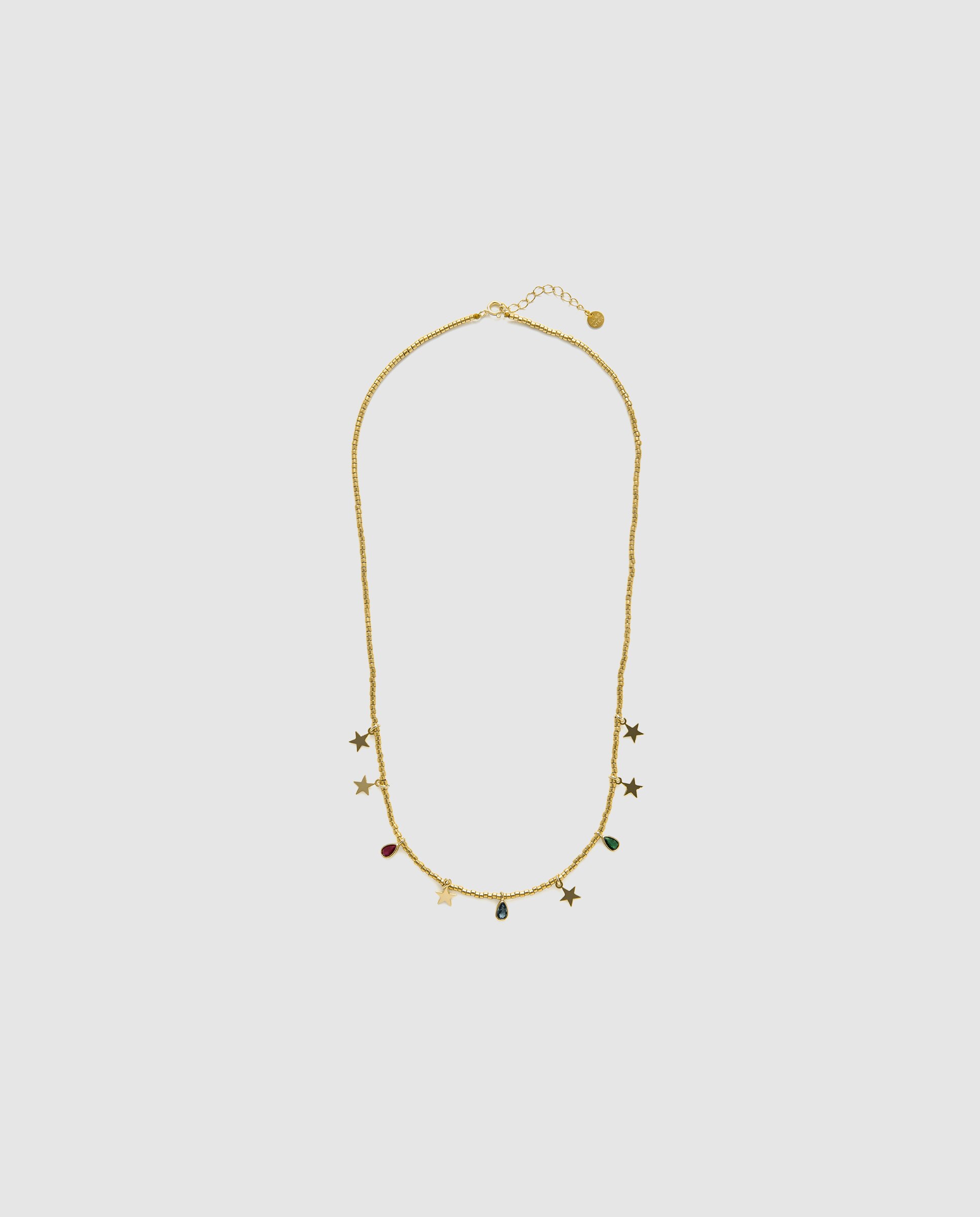 Colar Pide Un Deseo de Prata de Lei 925 com Acabamento em Ouro Amarelo de 18 Quilates com Zirconita Multicolor Ouro-3
