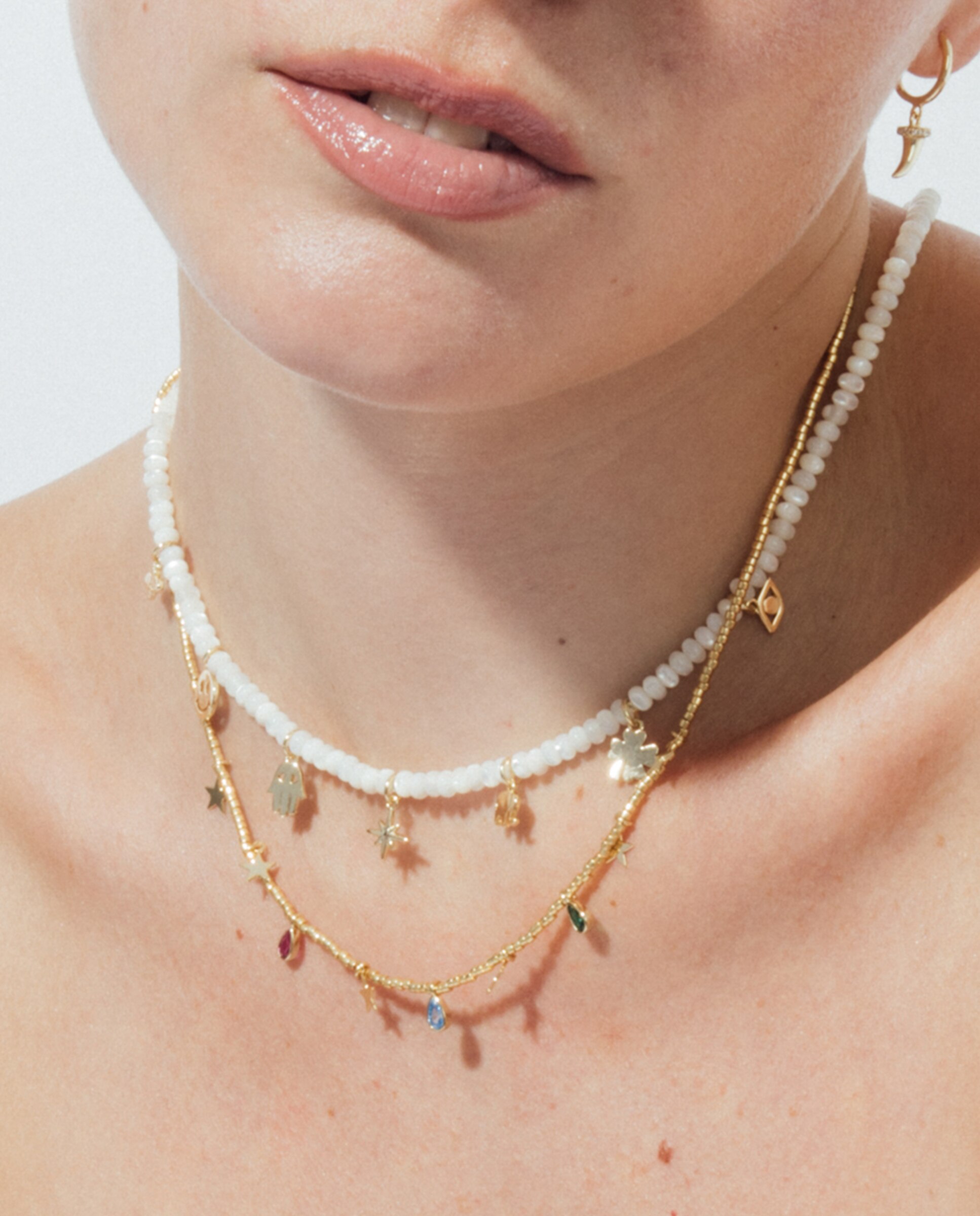 Colar Pide Un Deseo de Prata de Lei 925 com Acabamento em Ouro Amarelo de 18 Quilates com Zirconita Multicolor Ouro-4