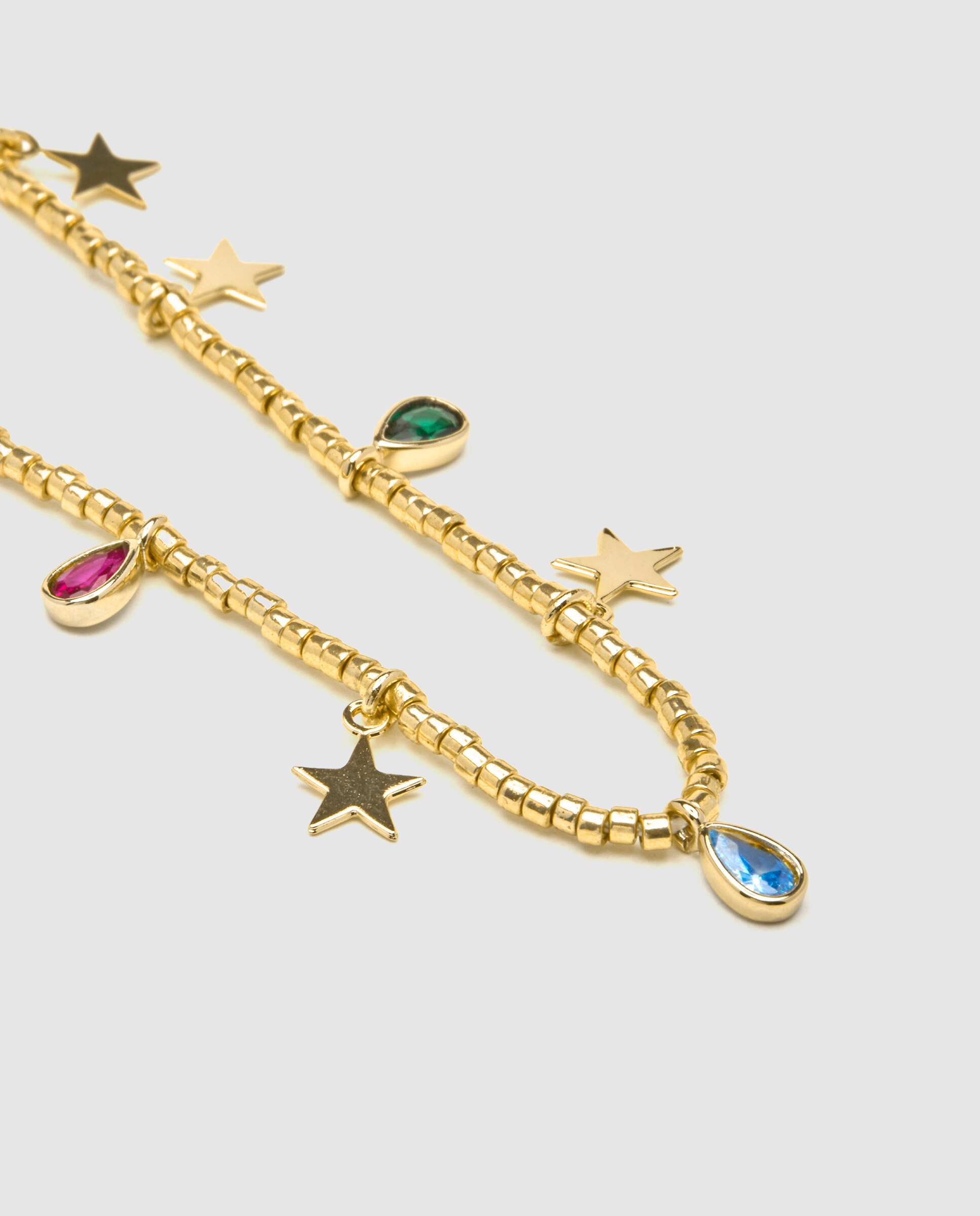 Colar Pide Un Deseo de Prata de Lei 925 com Acabamento em Ouro Amarelo de 18 Quilates com Zirconita Multicolor Ouro-6