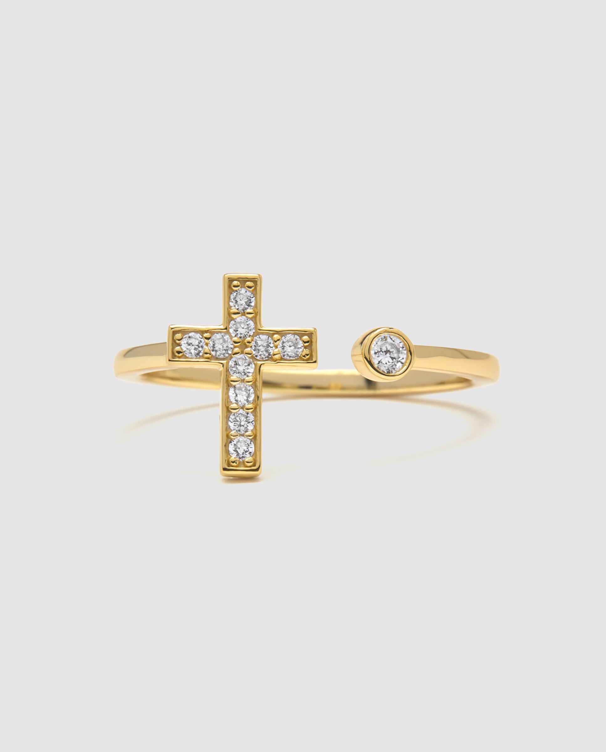 Anel Pide Un Deseo de Prata de Lei 925 com Acabamento em Ouro Amarelo de 18 Quilates e Zirconita Brilhante Amarelo-6