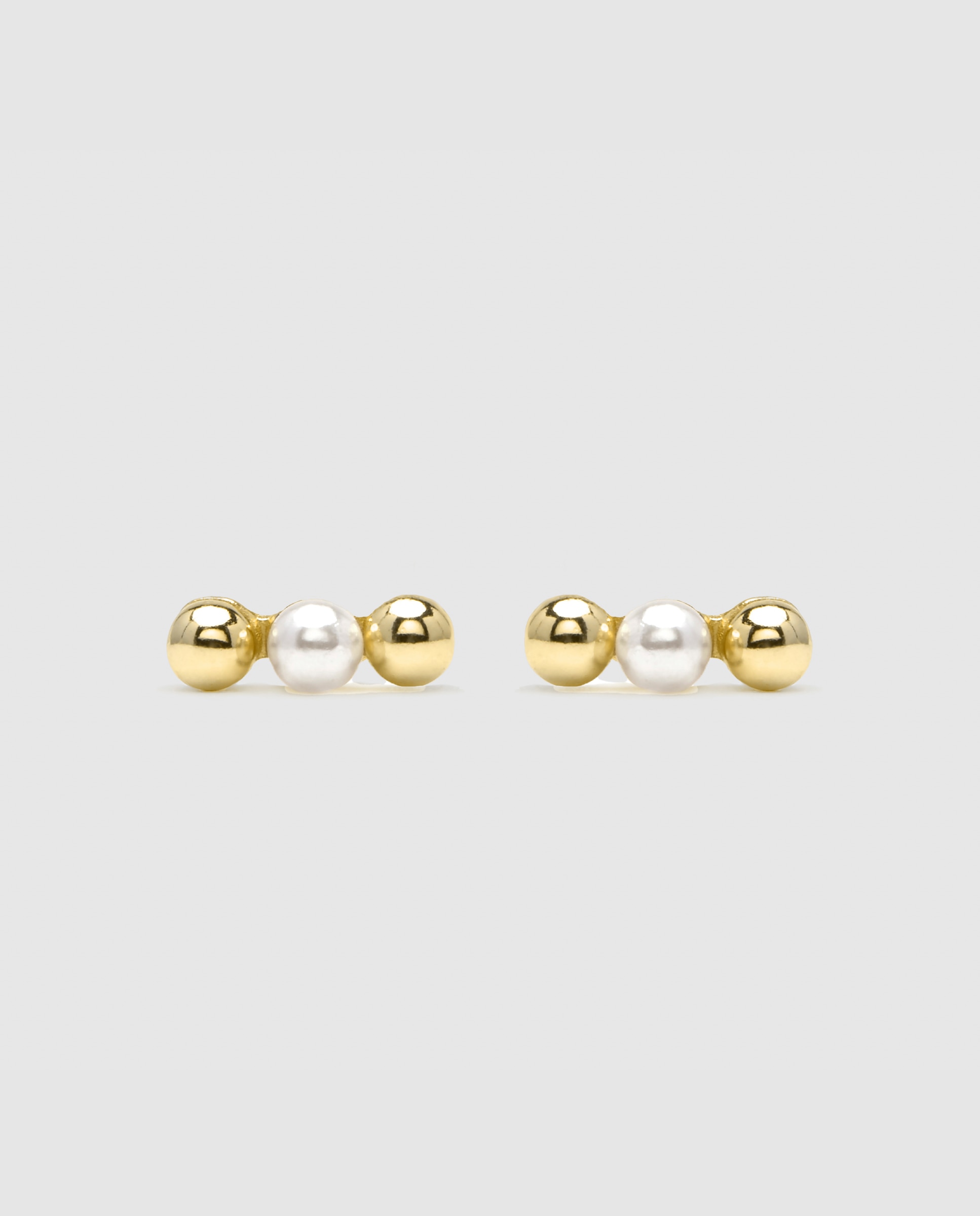 Imagem 0 de Brincos Trepadores Pide Un Deseo de Prata de Lei 925 Acabados em Ouro Amarelo de 18 Quilates com Pérola Branca