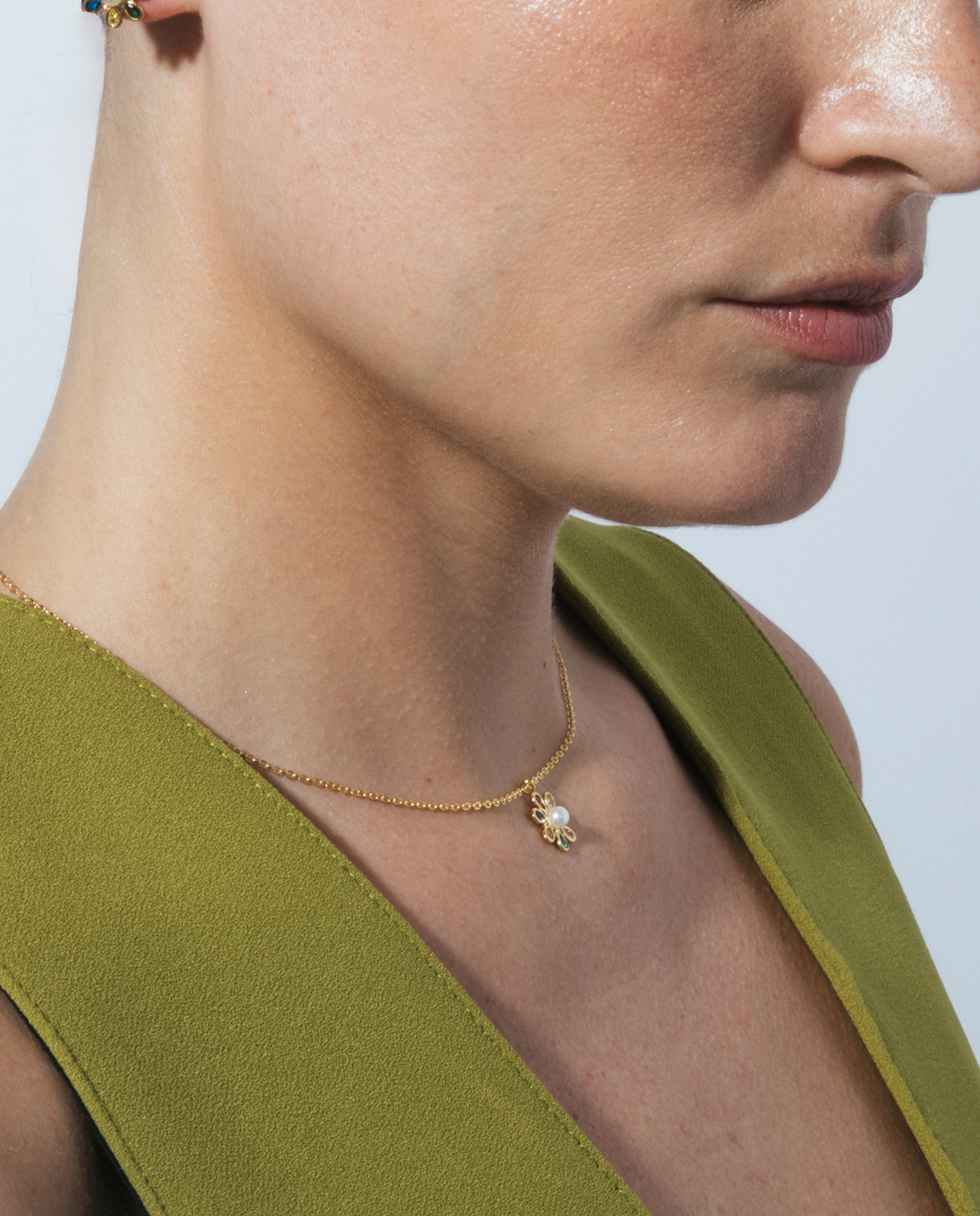 Corrente com Pendentes Pide Un Deseo de Prata de Lei 925 com Acabamento em Ouro Amarelo de 18 Quilates e Zircónios Multicolor Ouro-4