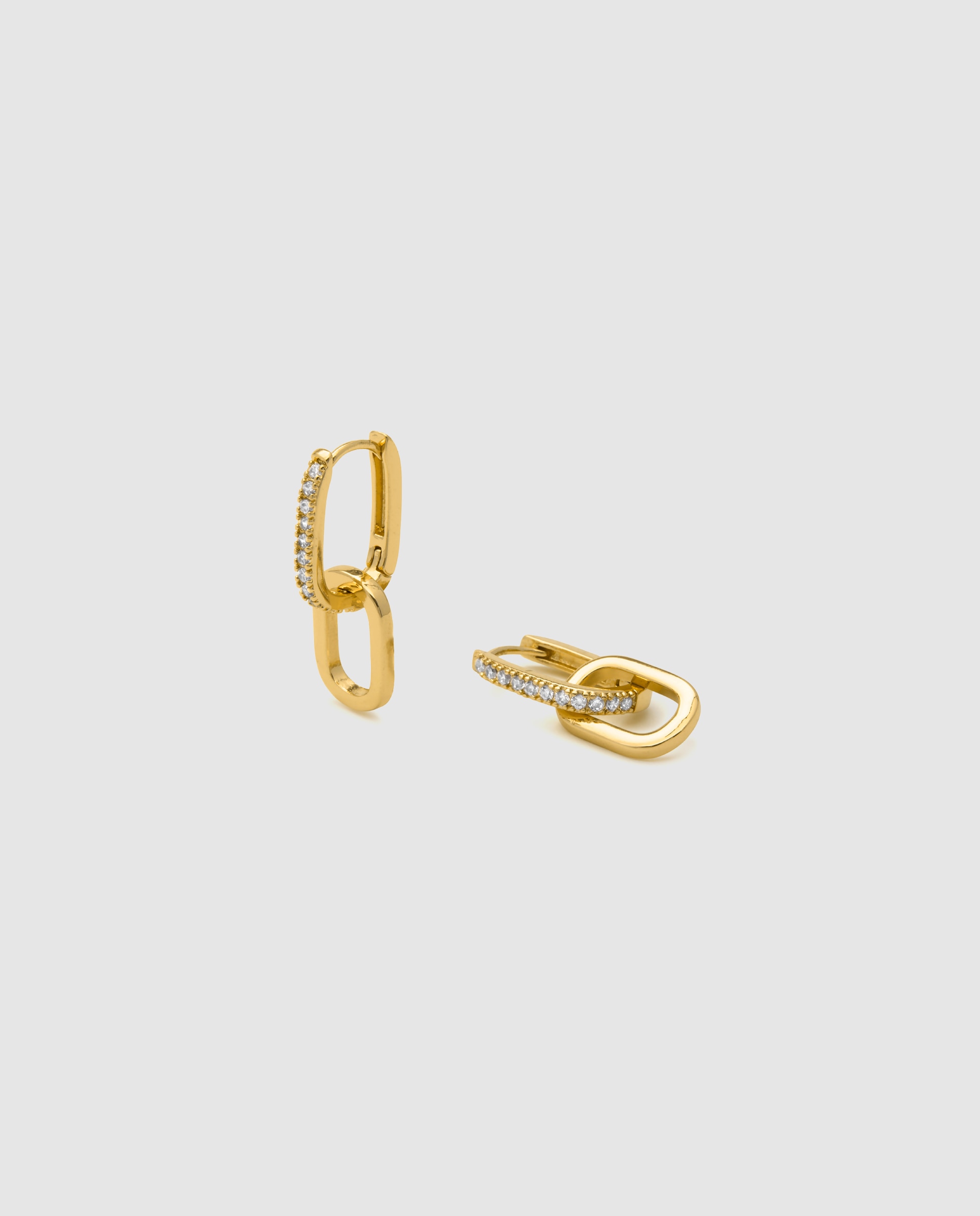 Brincos Basic Acabados em Ouro Amarelo de 18 Quilates com Zirconita Brilhante Dourado-6