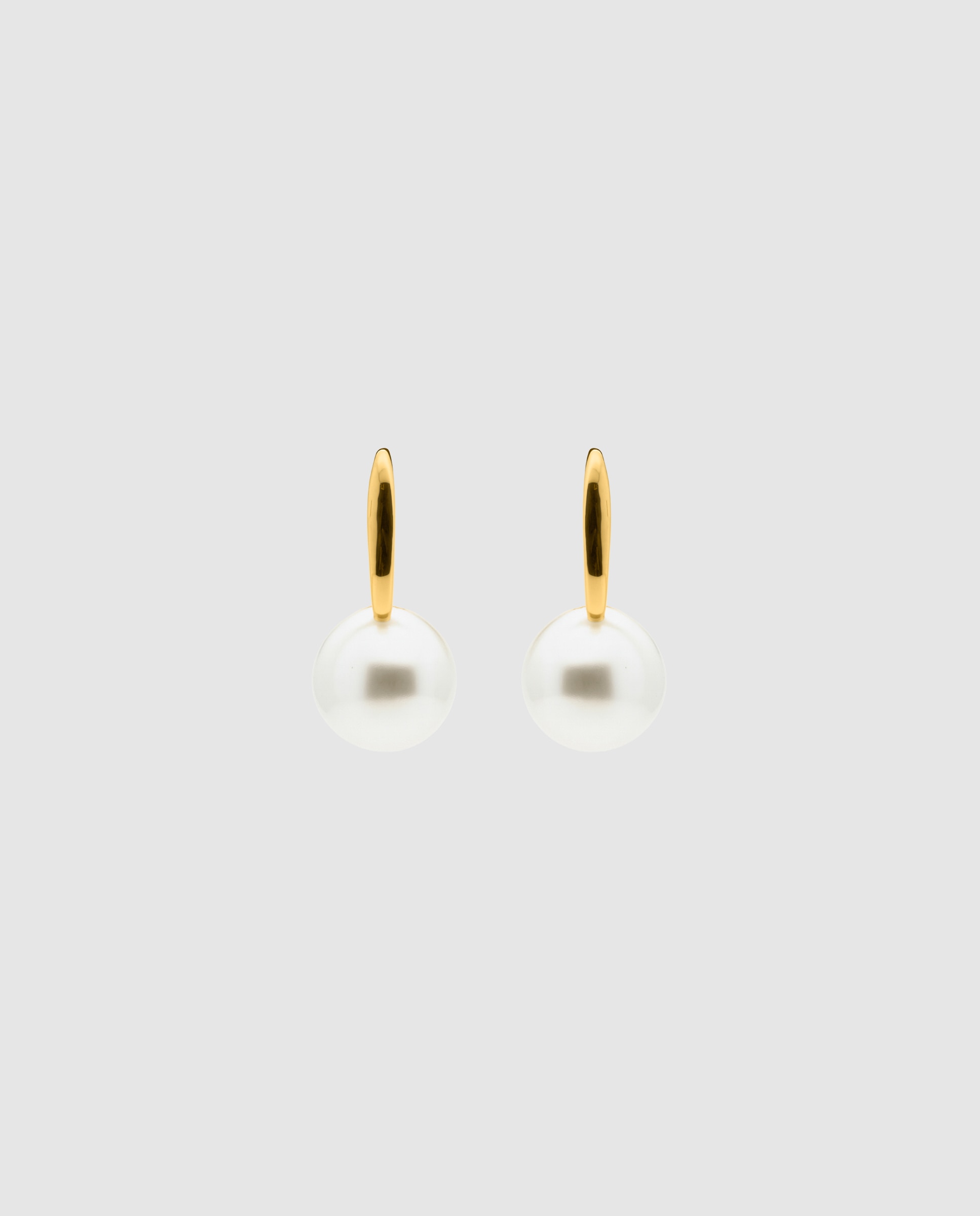 Brincos Basic Acabados em Ouro Amarelo de 18 Quilates com Pérola Branca Branco-1