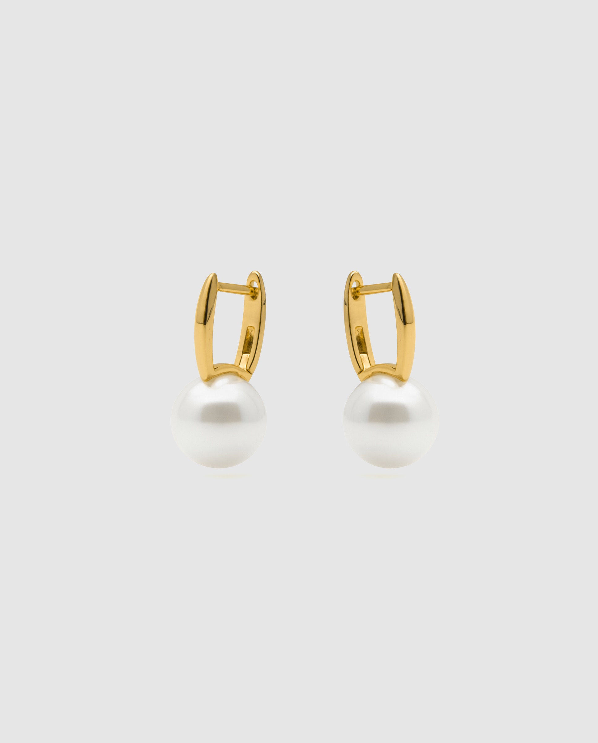 Brincos Basic Acabados em Ouro Amarelo de 18 Quilates com Pérola Branca Branco-3