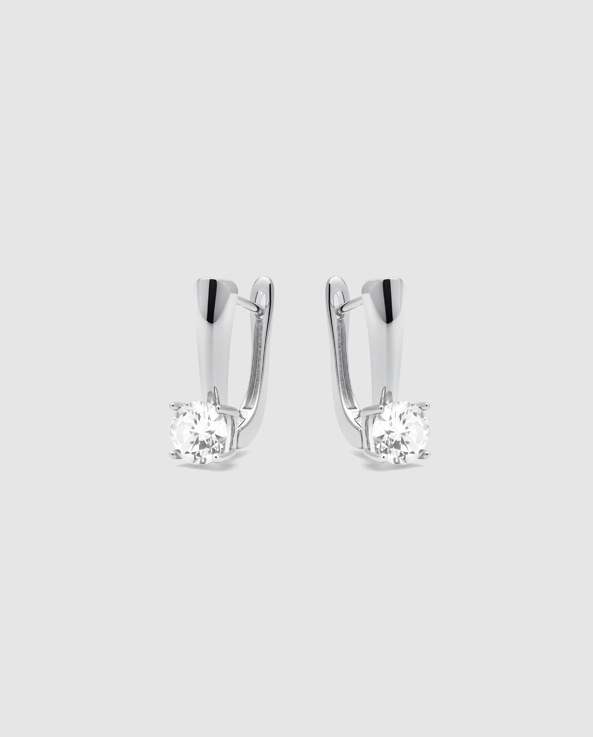 Brincos de Argola Basic Acabados em Prata de Lei 925 com Zirconita Brilhante Prata-3