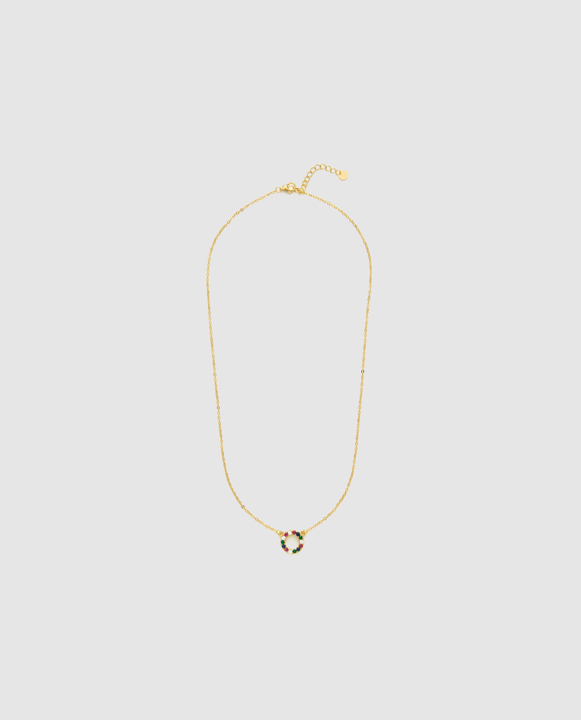 Corrente com Pendentes Pide Un Deseo de Prata de Lei 925 com Acabamento em Ouro Amarelo de 18 Quilates e Zircónios Multicolor Ouro-3