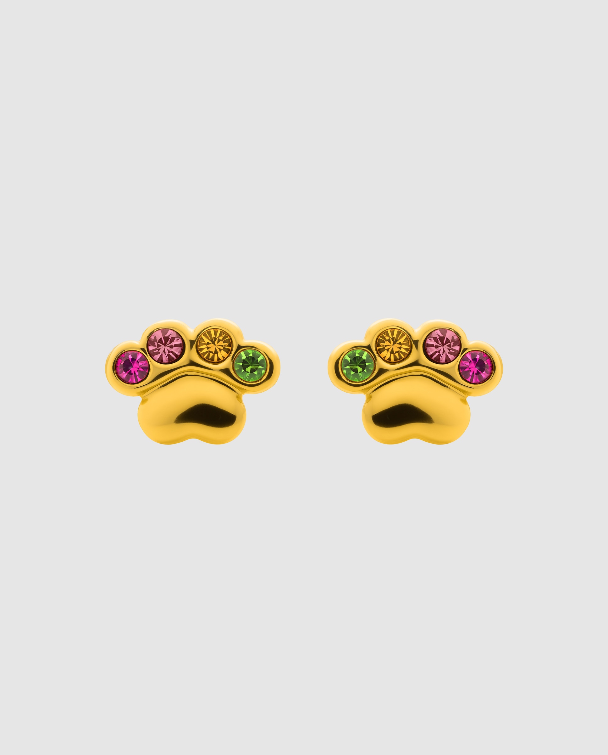 Imagem 0 de Brincos Kids And Baby de Prata de Lei 925 com Acabamento em Ouro Amarelo de 18 Quilates e Zirconita Multicolor