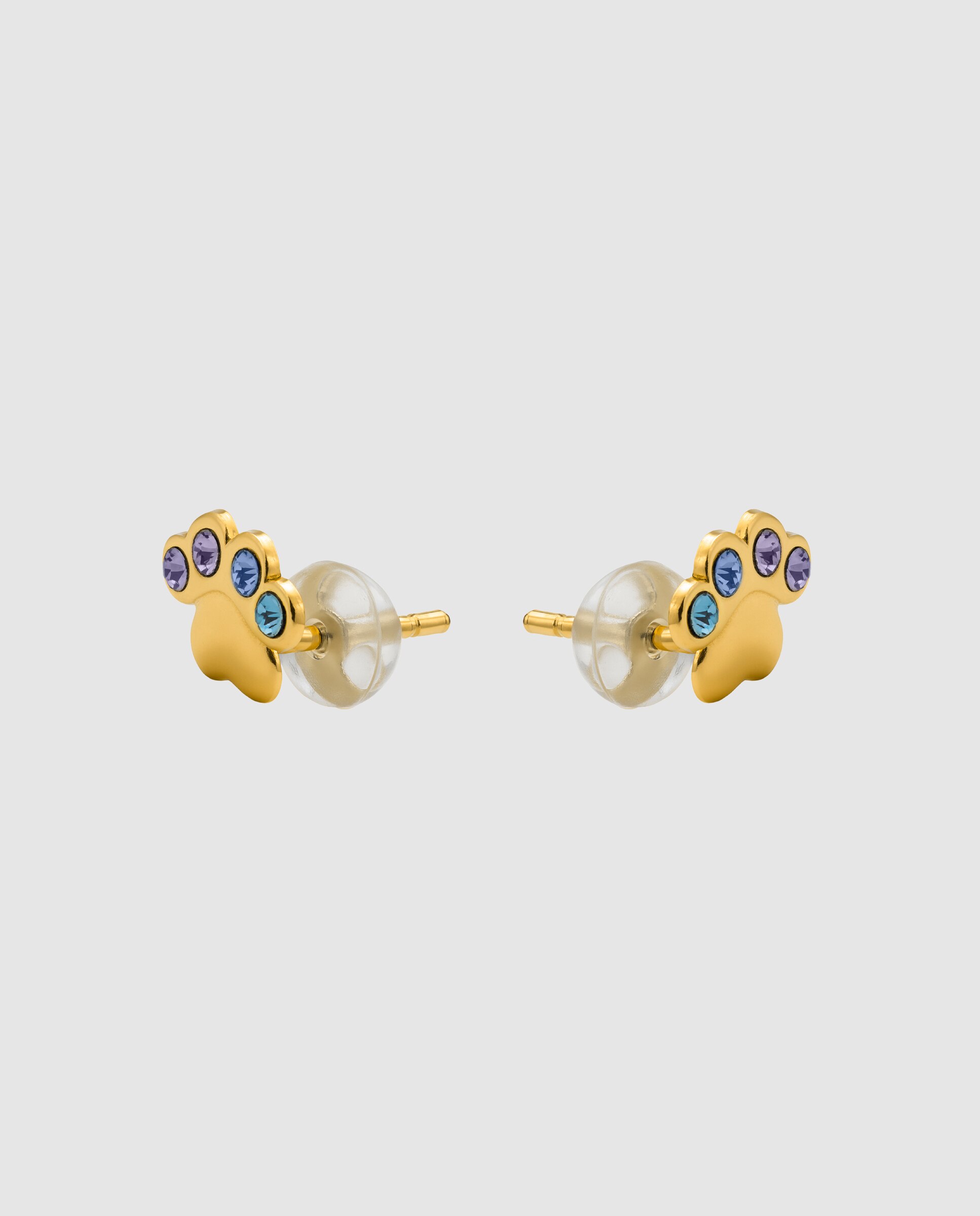 Brincos Kids And Baby de Prata de Lei 925 com Acabamento em Ouro Amarelo de 18 Quilates e Zirconita Multicolor Ouro-2