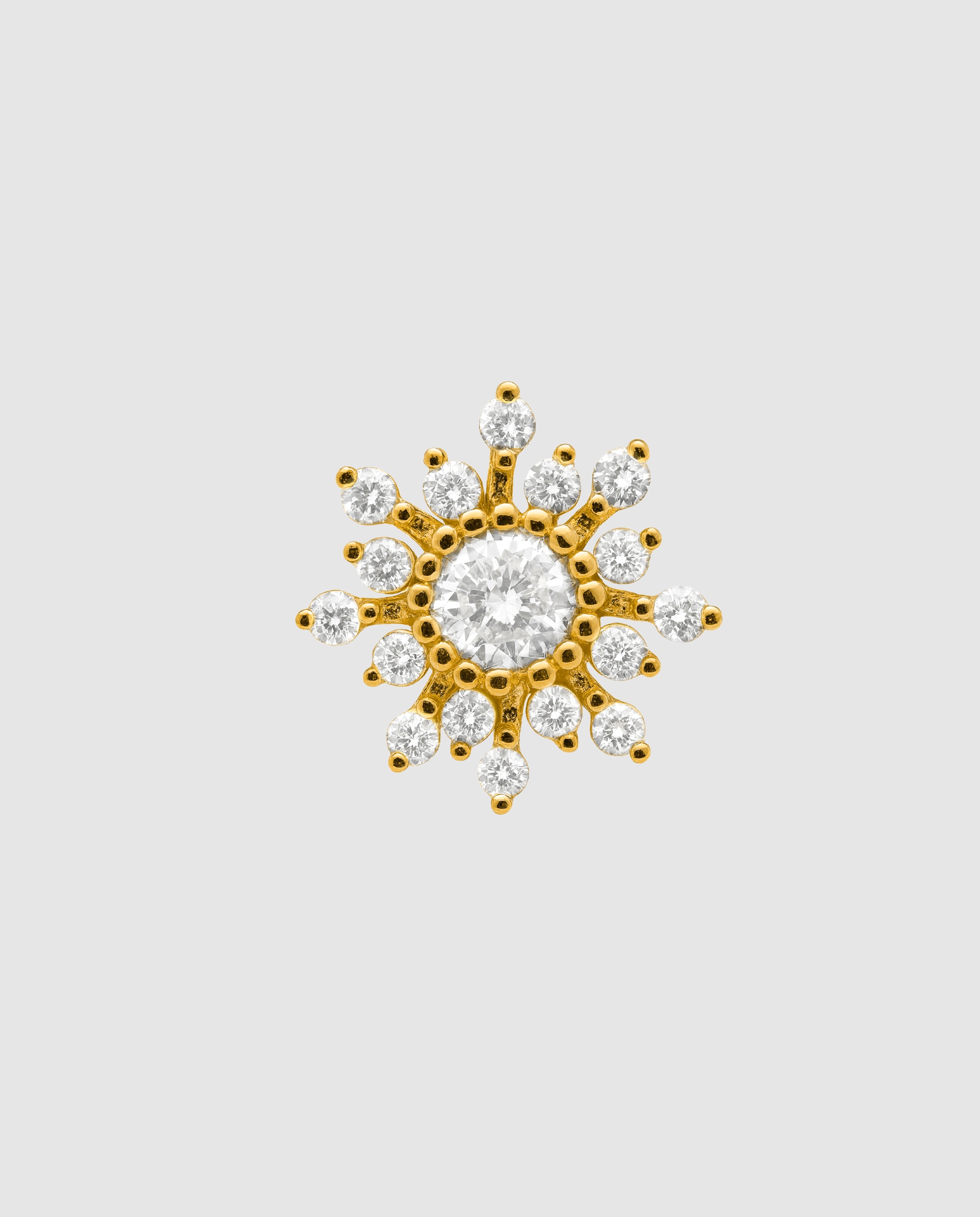 Imagem 0 de Piercing Personalizável com Acabamentos em Ouro Amarelo de 18 Quilates com Zirconita Brilhante