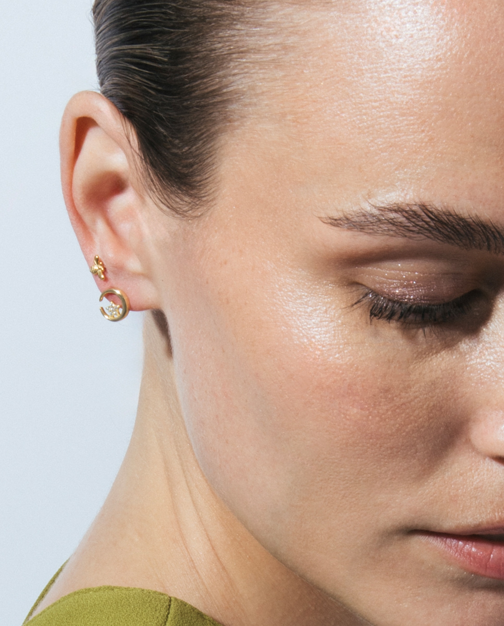 Piercing Personalizável de Prata de Lei 925 com Acabamentos em Ouro Amarelo de 18 Quilates Amarelo-4