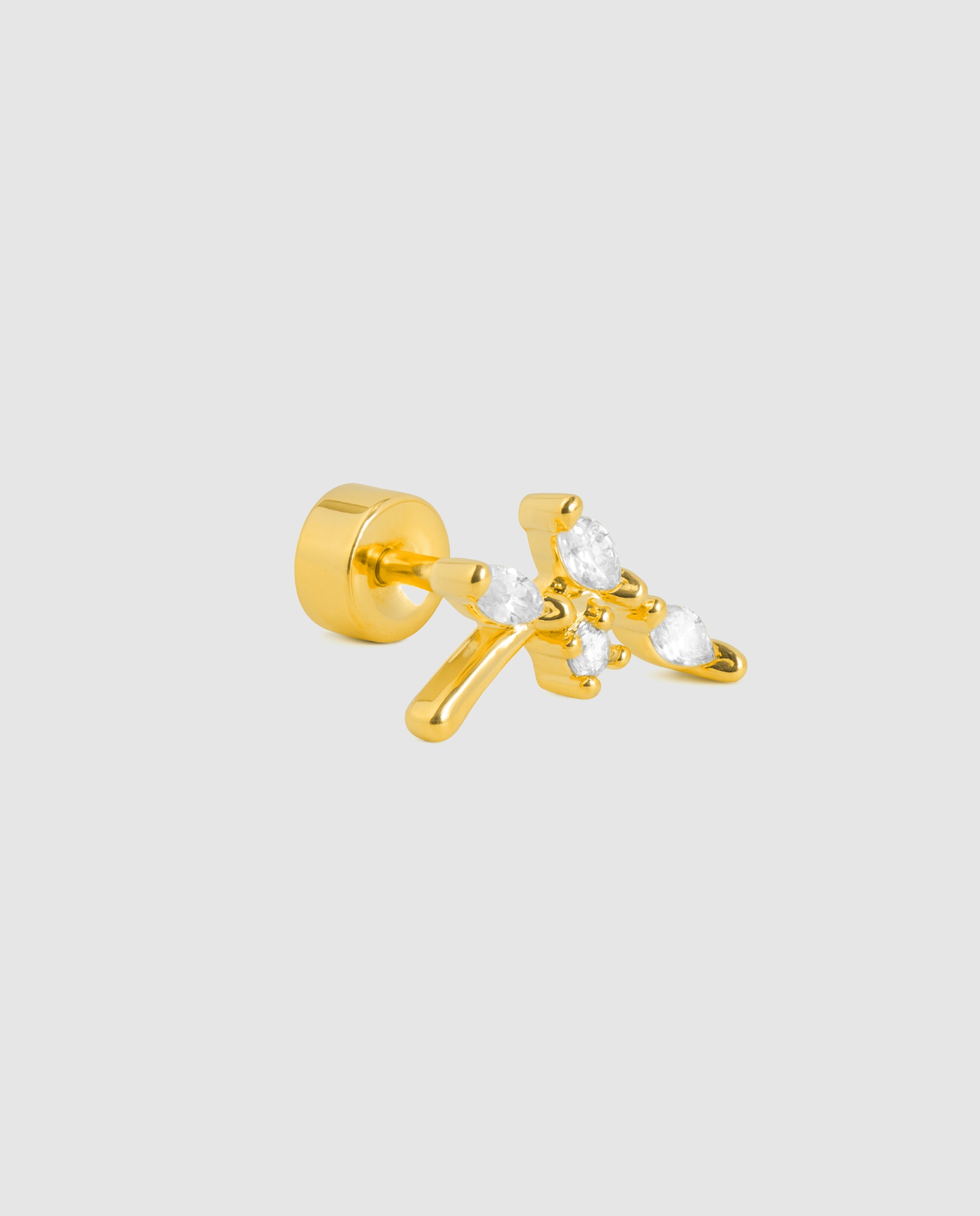 Imagem 0 de Piercing Personalizável com Acabamentos em Ouro Amarelo de 18 Quilates e Zirconita Brilhante