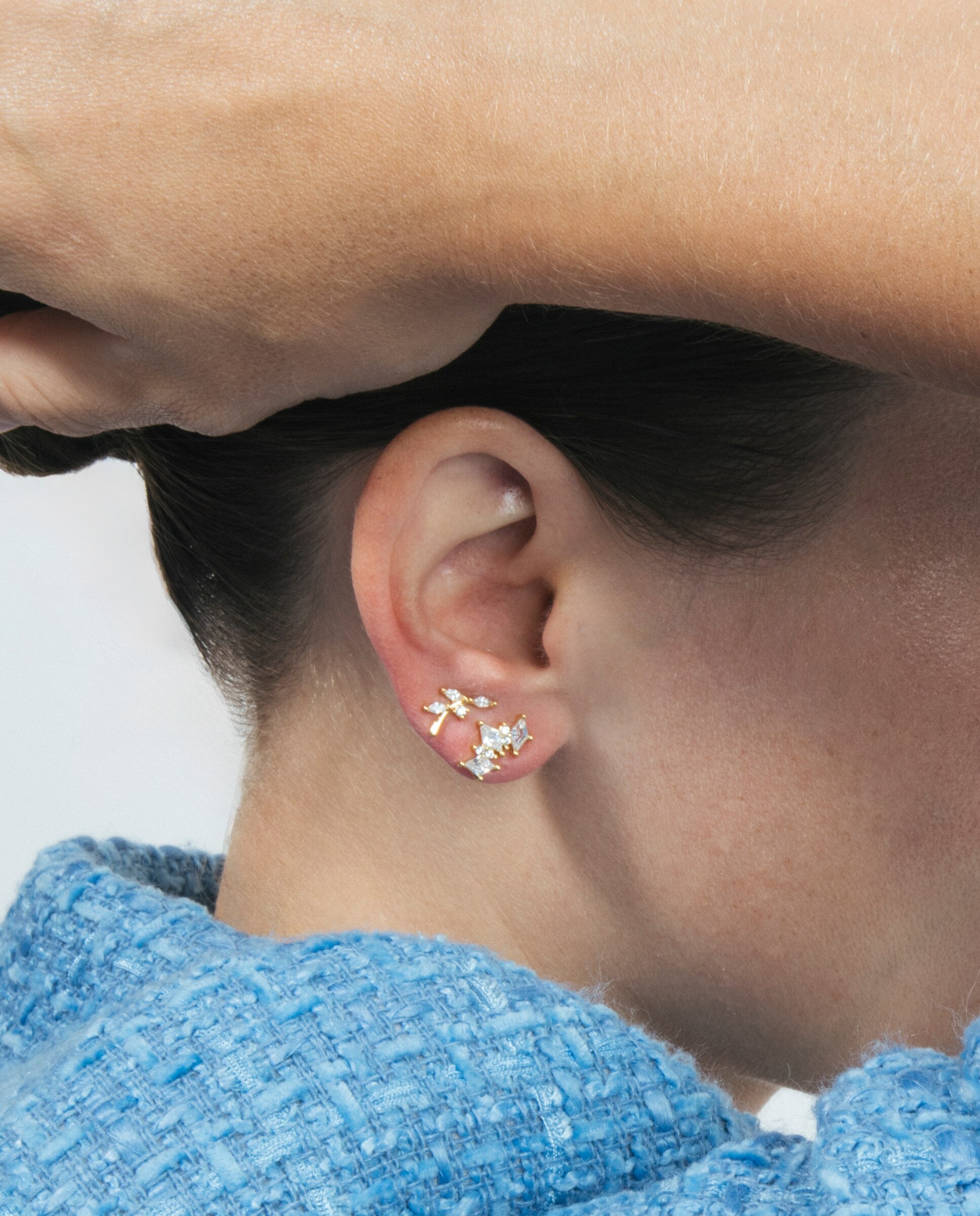 Piercing Personalizável com Acabamentos em Ouro Amarelo de 18 Quilates e Zirconita Brilhante Amarelo-3