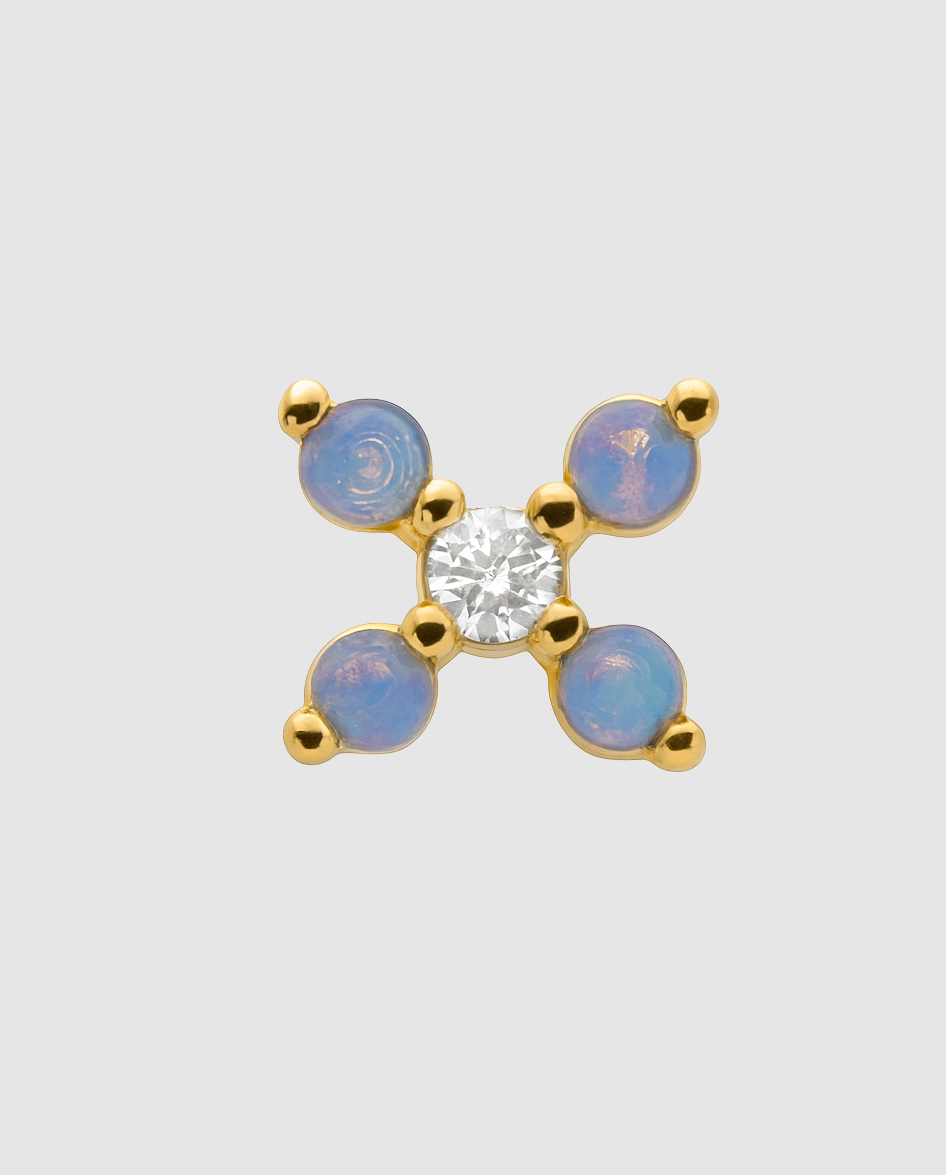 Imagem 0 de Piercing Personalizável com Acabamento em Ouro Amarelo de 18 Quilates com Zirconita Brilhante